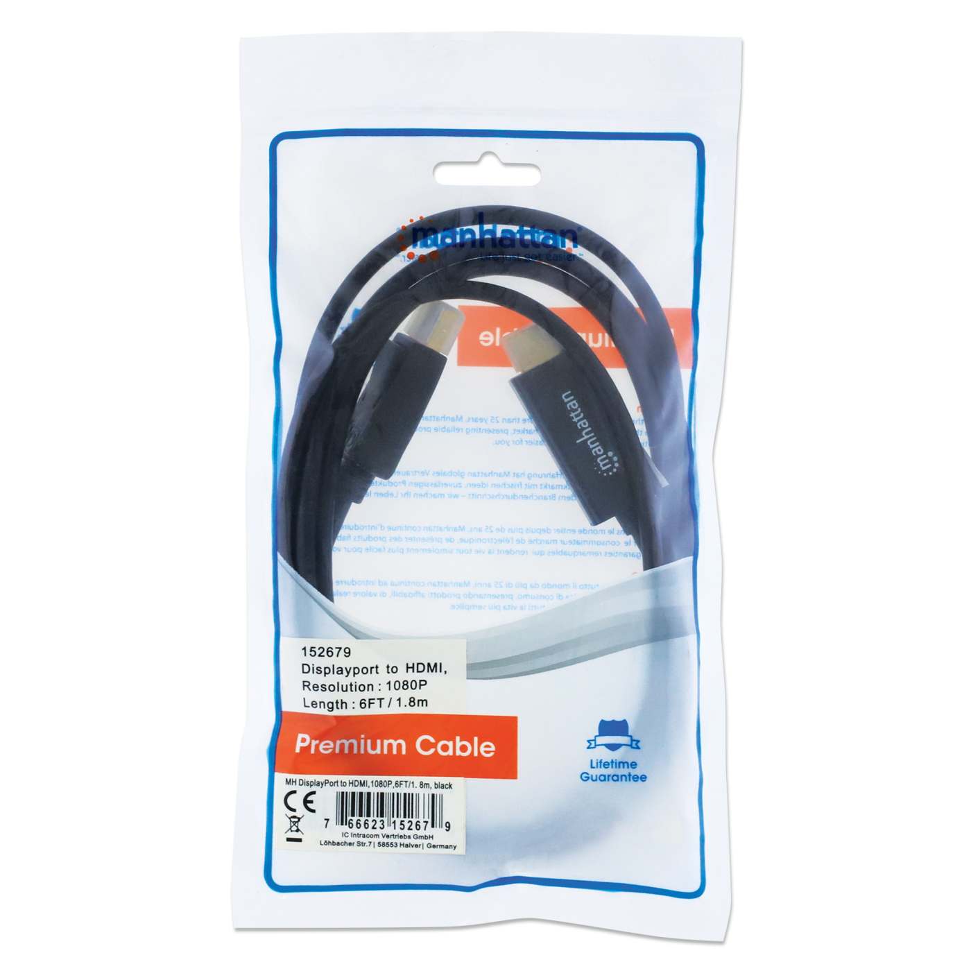 1080p DisplayPort to HDMI Cable Packaging Image 2