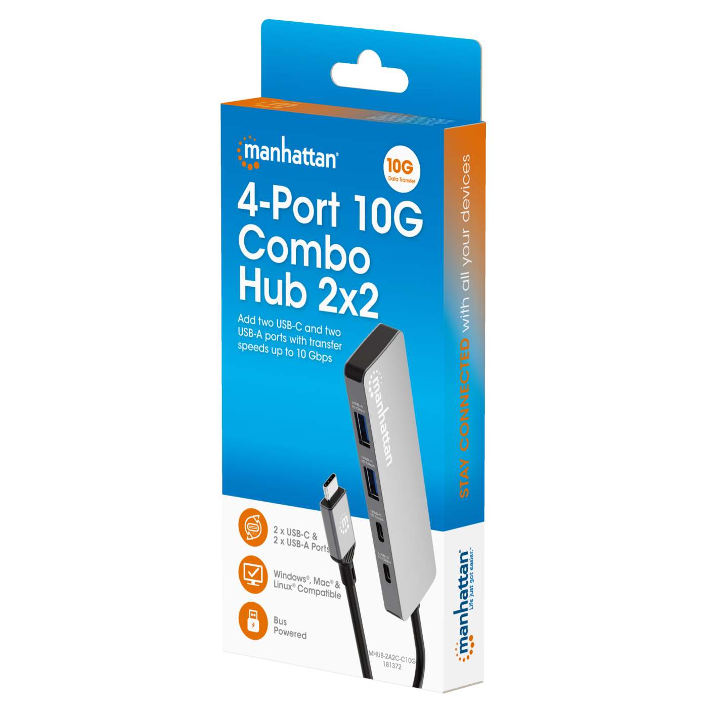 4-Port 10G USB-A / USB-C Combo Hub 2x2 Packaging Image 2