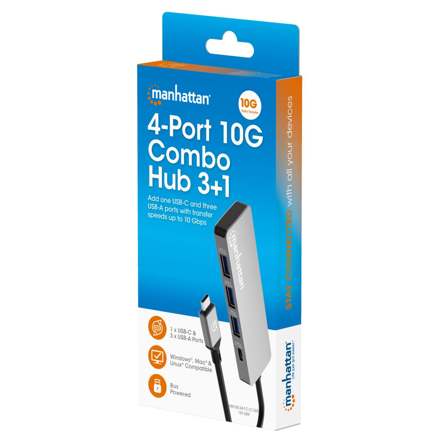 4-Port 10G USB-A / USB-C Combo Hub 3+1 Packaging Image 2