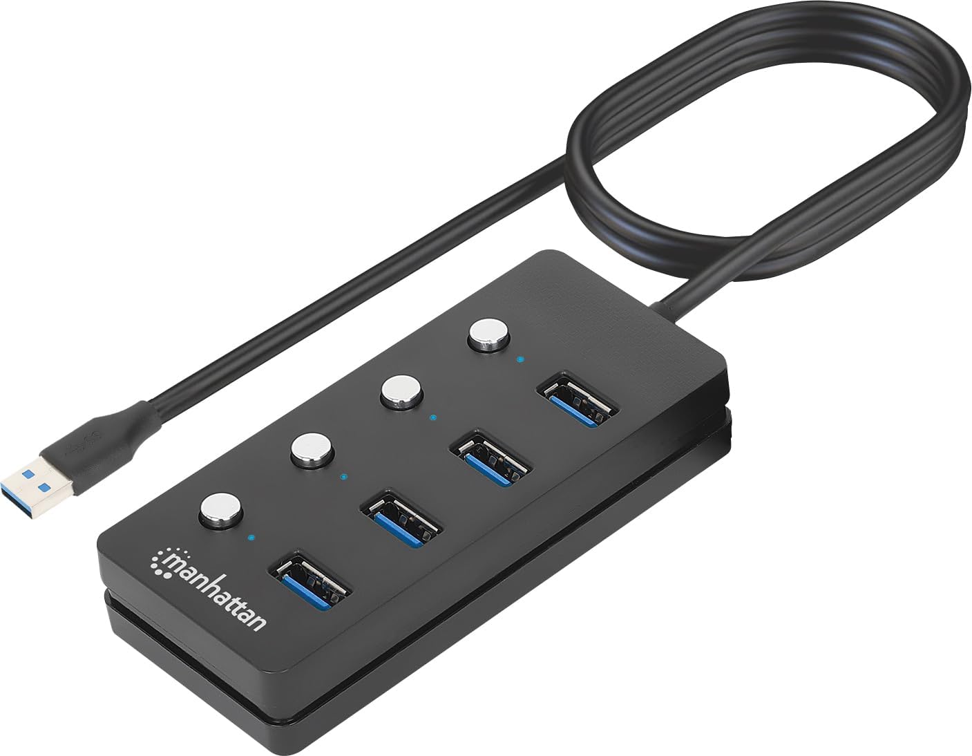 thumbnail image 2 of Elebase 4-Port USB 3.0 Hub With 2FT Cable & OTG Adapters | USB Splitter For Laptop, PC, PS5, MacBook 2 of 6