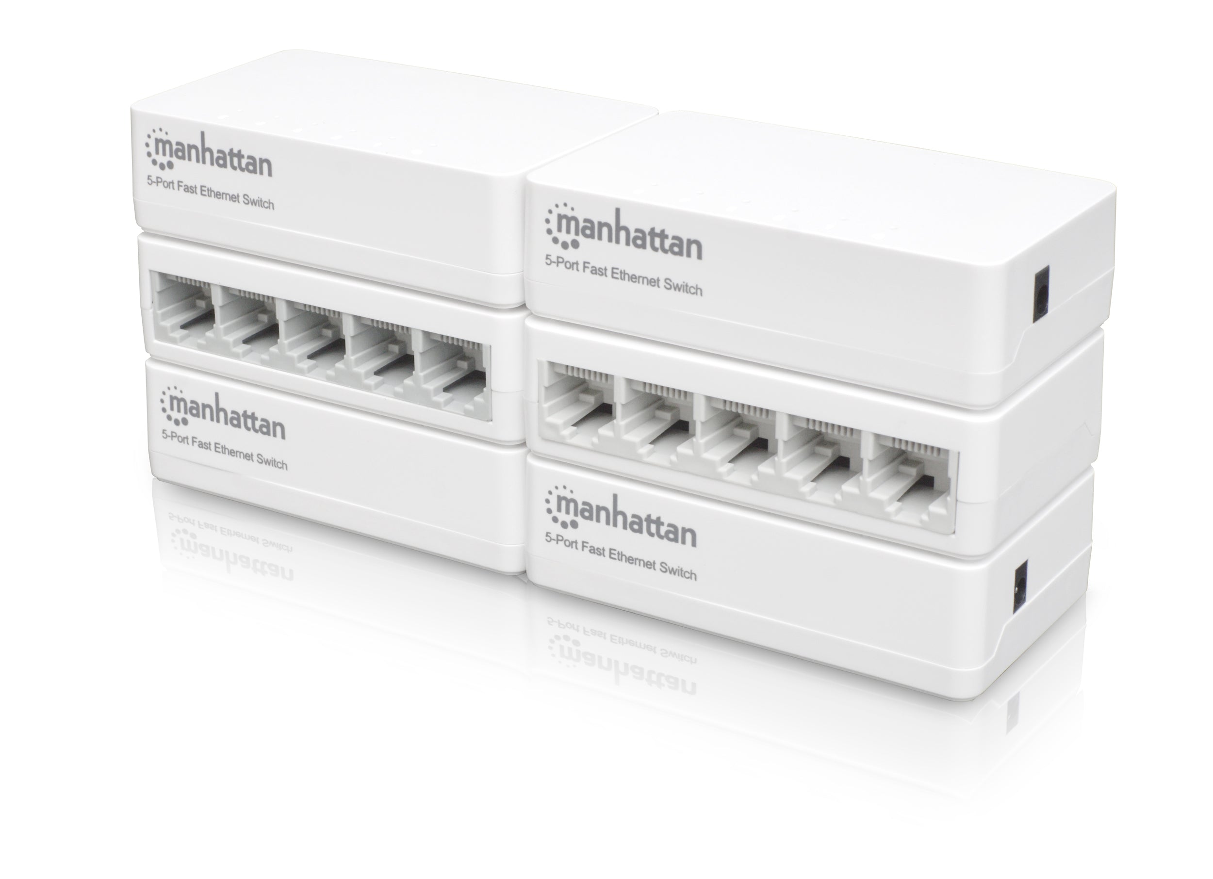 5-Port Fast Ethernet Switch | 6-Pack | Plug & Play | Fanless