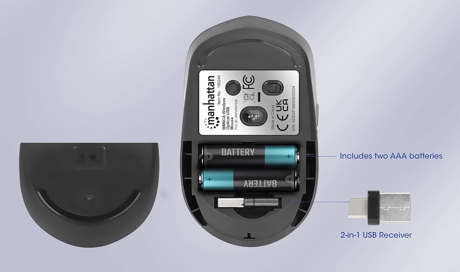 Compact Wireless Optical USB Mouse