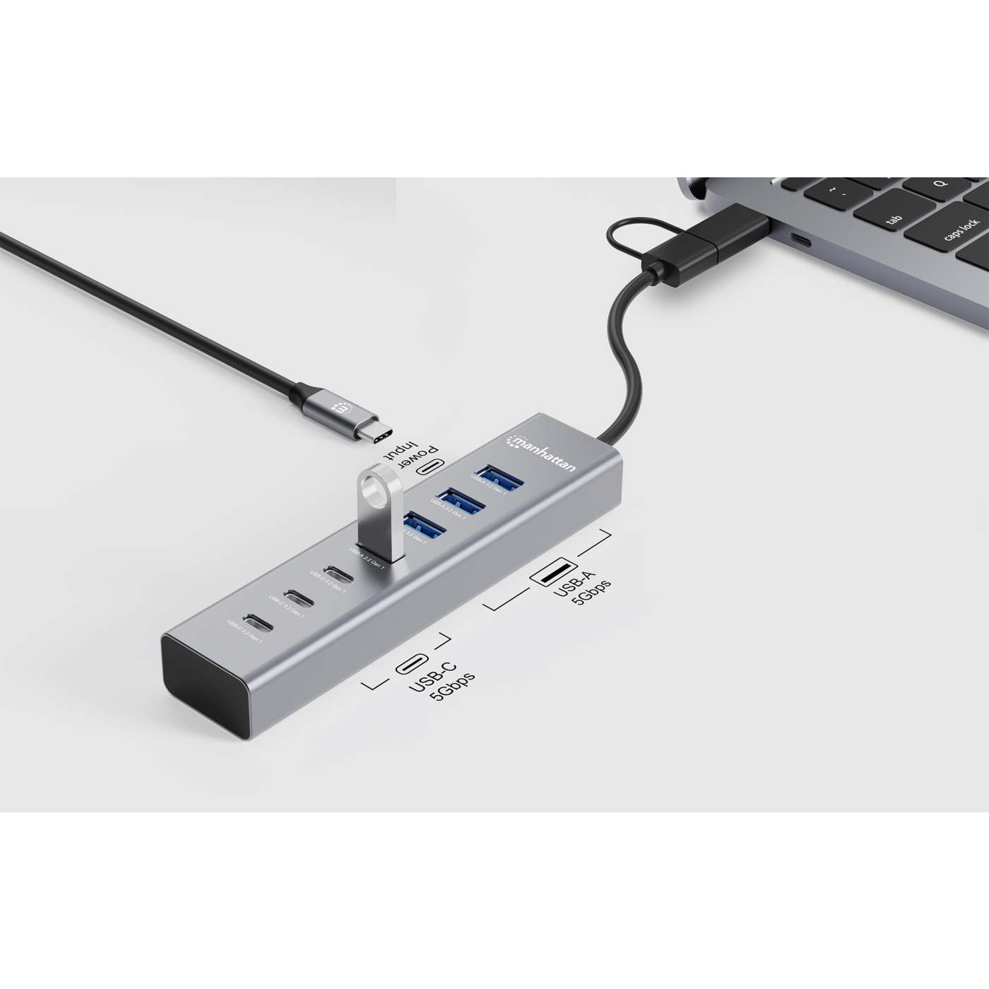 7-Port USB 3.0 Type-C / Type-A Combo Hub 3+4 Image 8