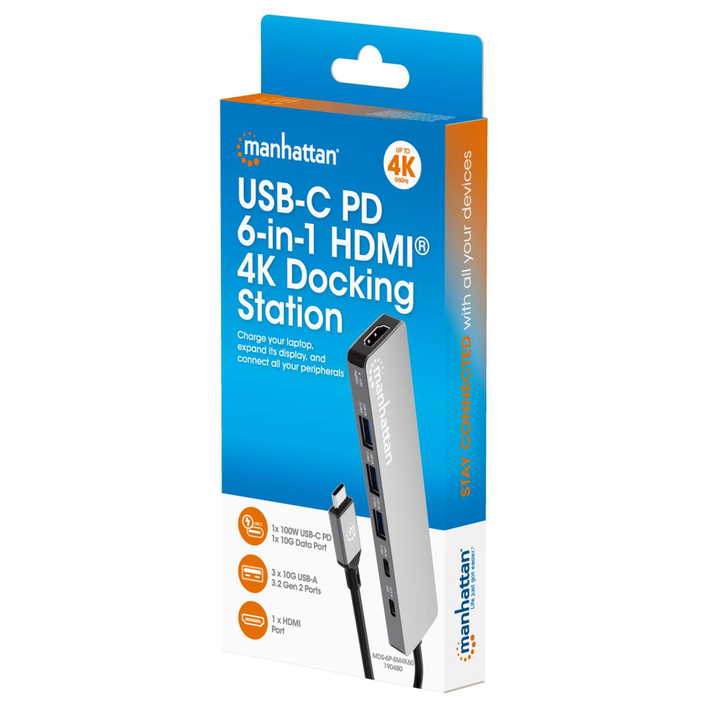 USB-C PD 6-in-1 HDMI 4K Docking Station / Multiport Hub Packaging Image 2