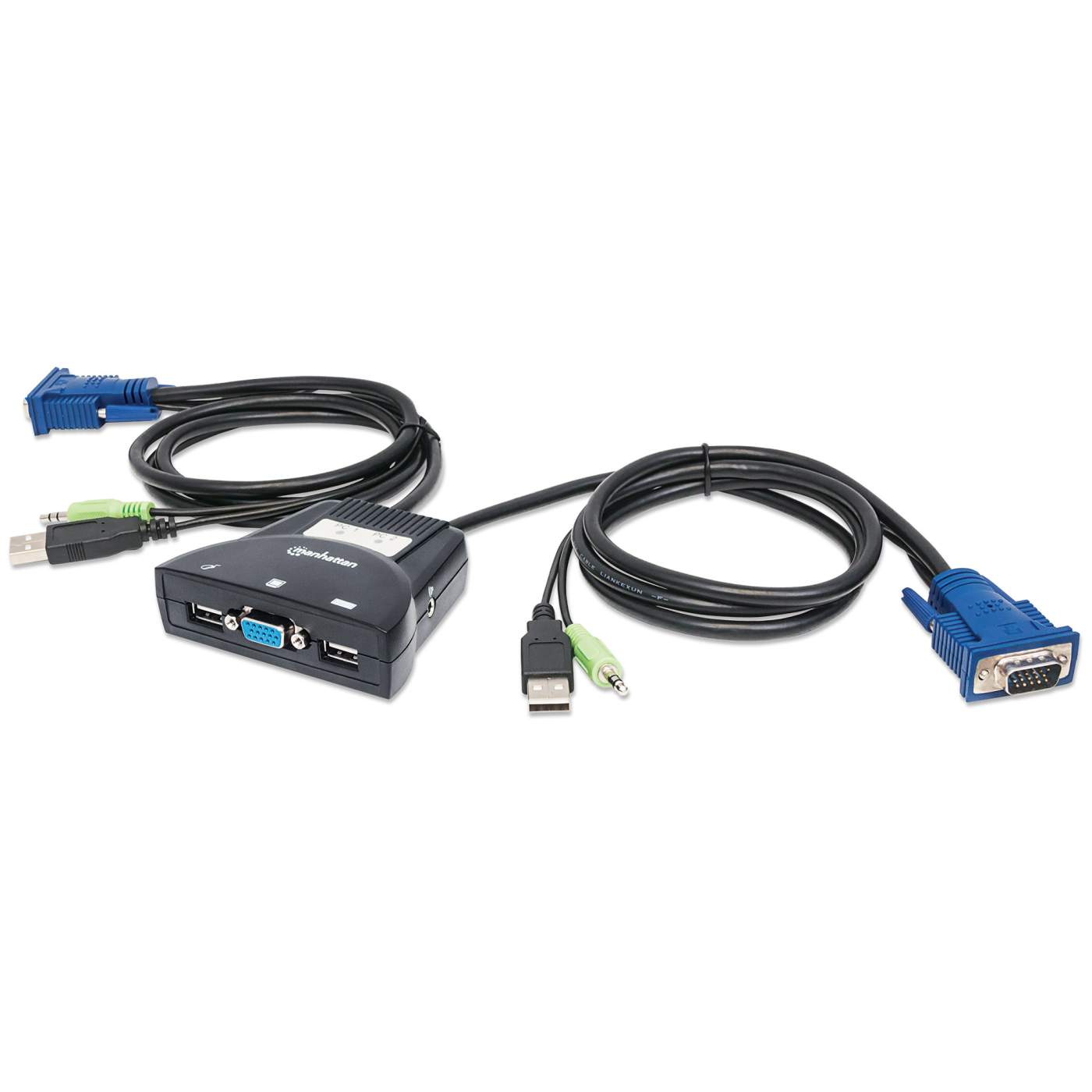 2 Port Triple Monitor KVM USB C, 3 Monitor KVM Switch USB-C with Audio, USB  2.0 Hub and Cables for 2 Computers/Macs/Mobile Phones Sharing 3 Monitors  and Single Keyboard Mouse 
