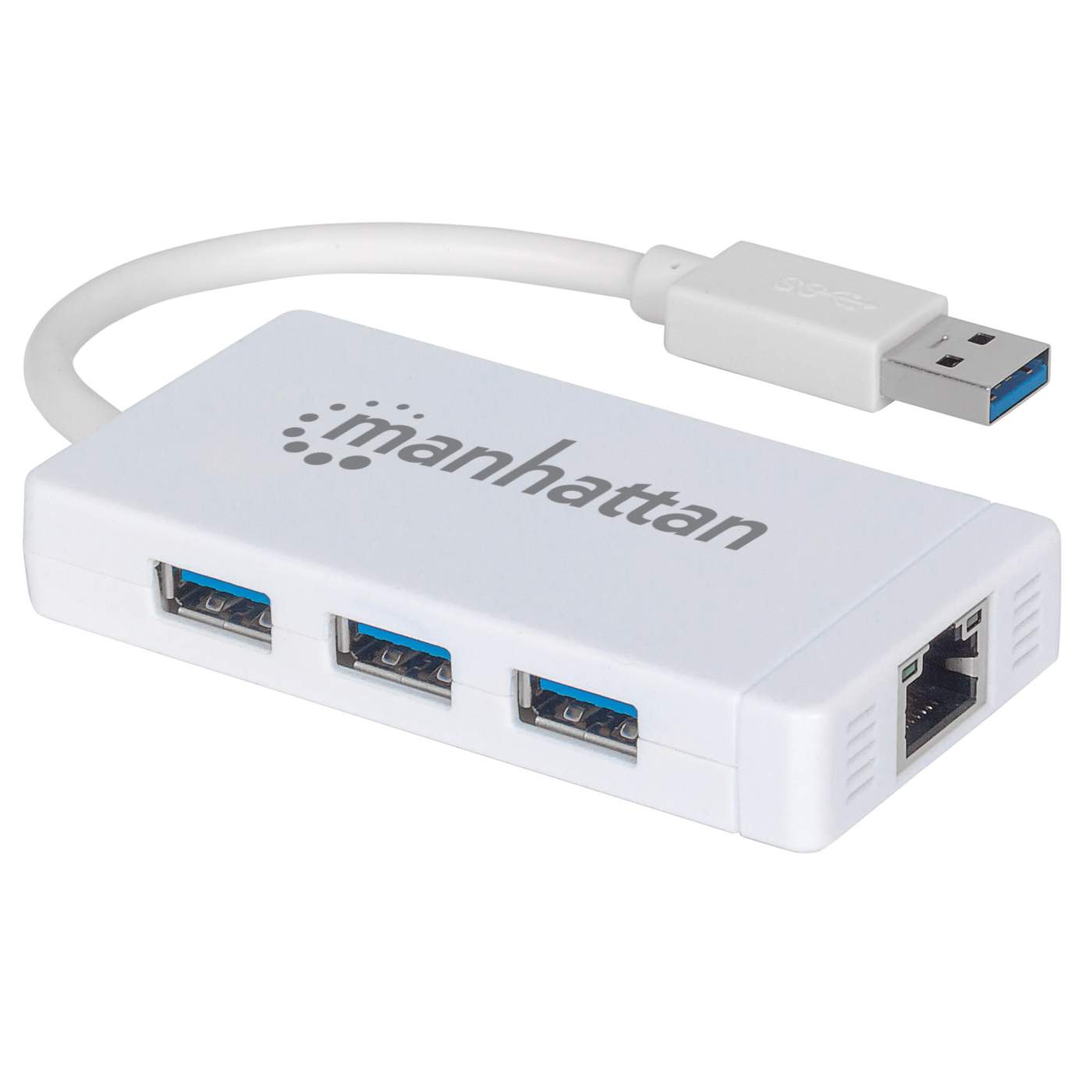 3-Port USB 3.0 Type-A Hub with Gigabit Ethernet Adapter Image 1