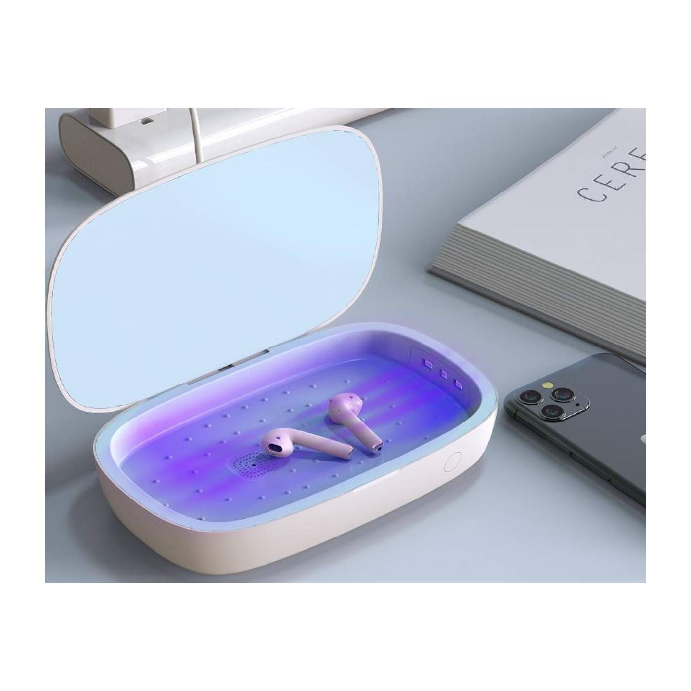 Smart Phone Sanitizer Box with Fast Wireless Charger for Mobile Phones Image 6