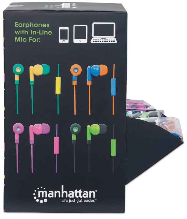 SoundPOP Earphone with In-Line Mic Countertop Display/Dispenser Image 2