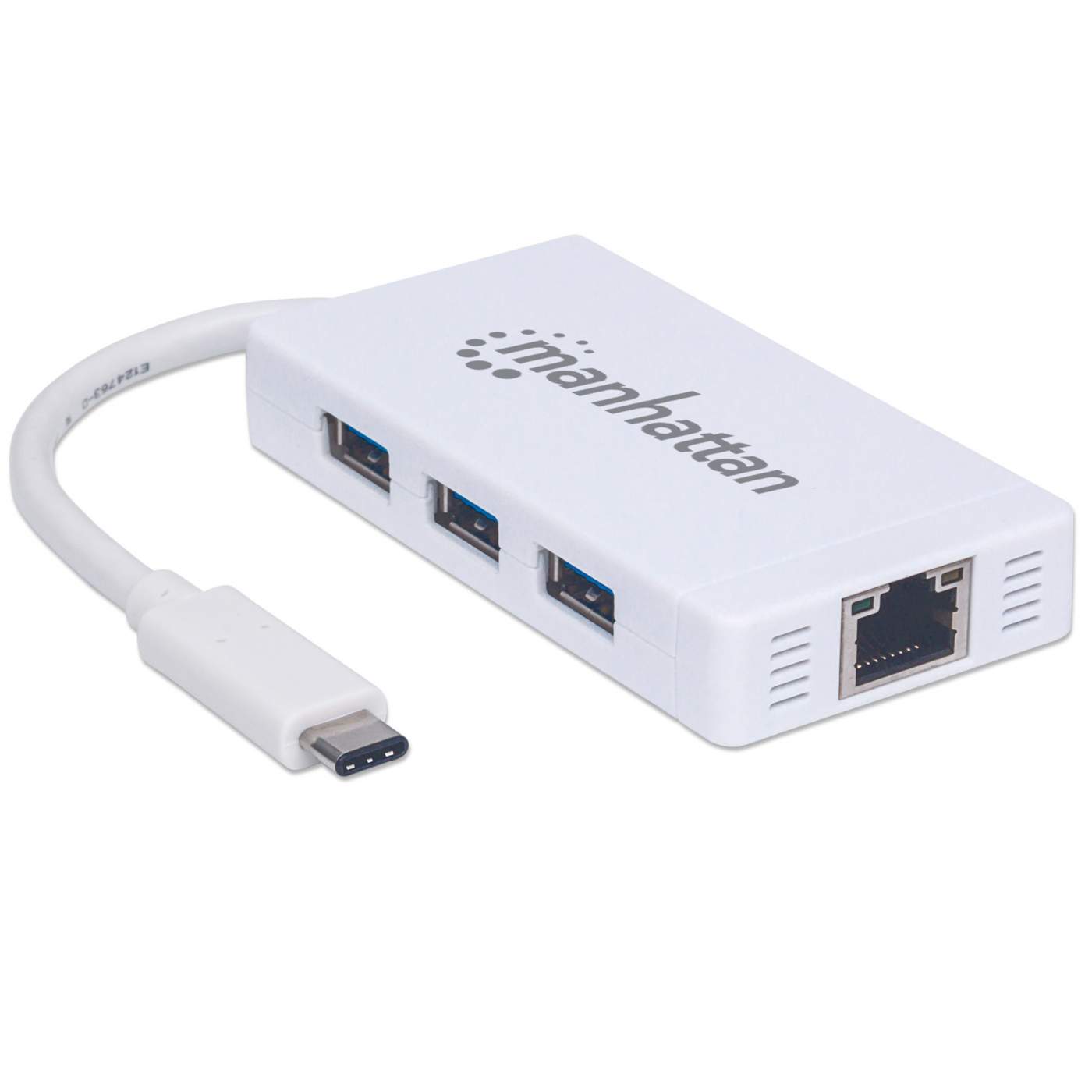 Hub Concentrador USB 3.0 USB-C de 3 Puertos con Ethernet Gigabit y