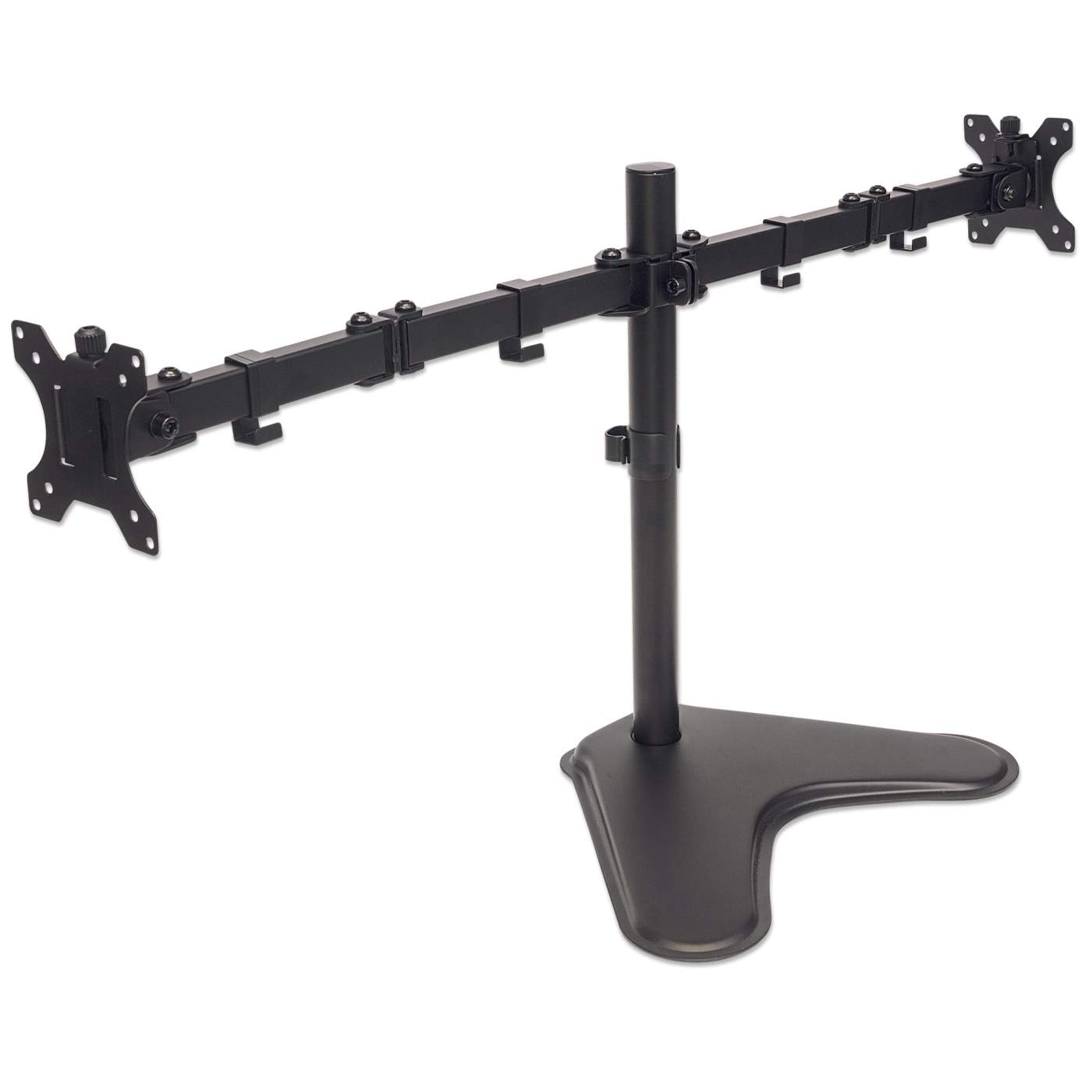 Universal Dual Monitor Stand with Double-Link Swing Arms Image 3