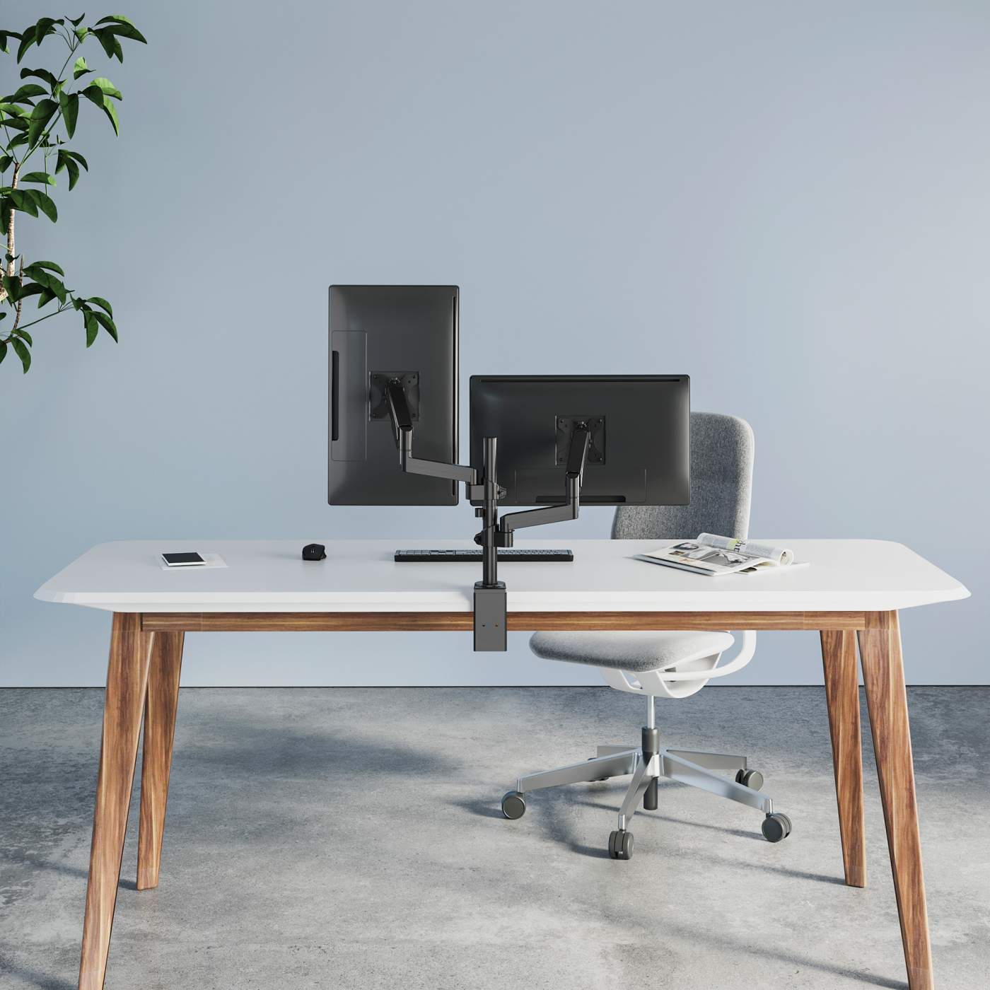 Universal Gas Spring Dual Monitor Mount Image 9