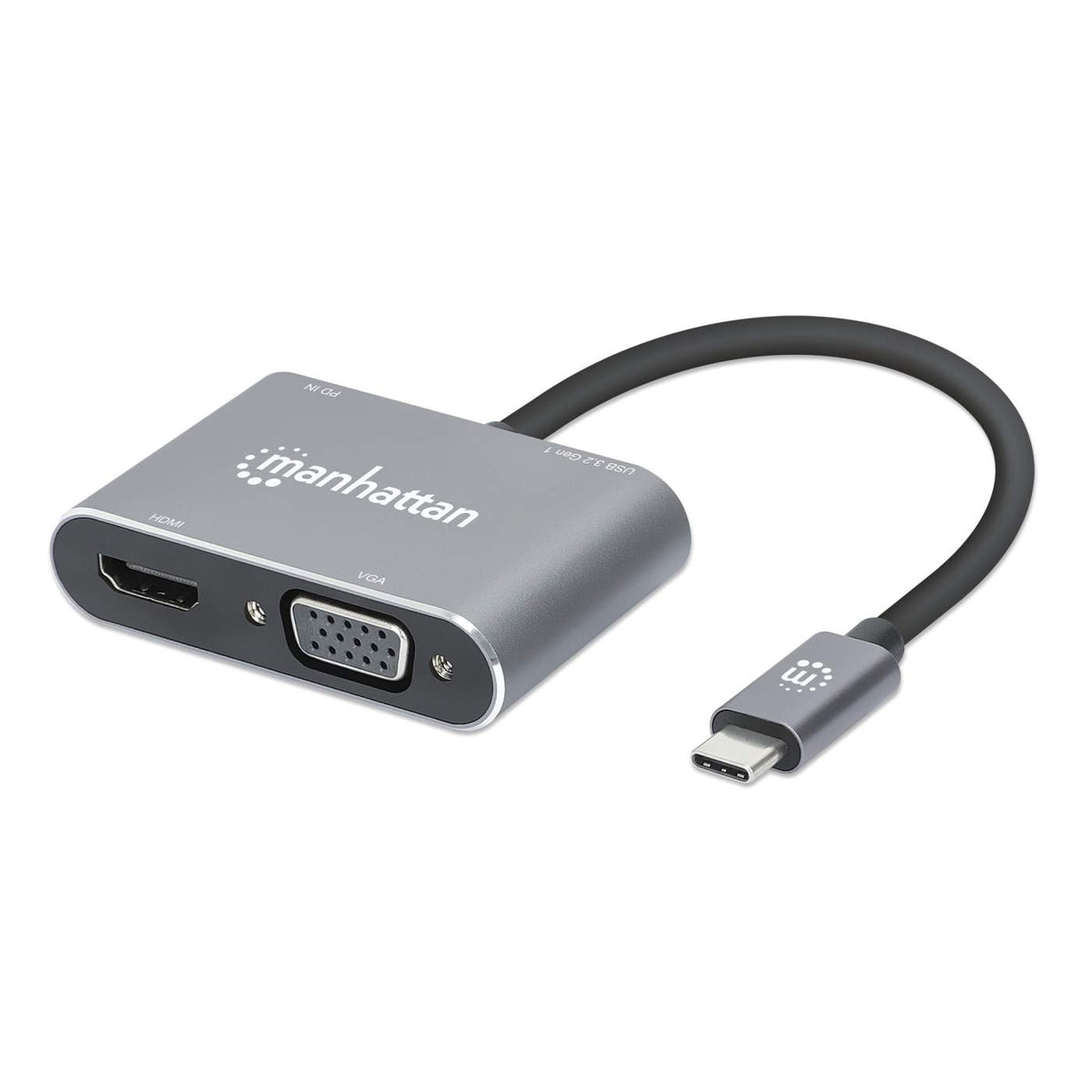 USB-C to HDMI & VGA 4-in-1 Docking Converter w/ Power Delivery