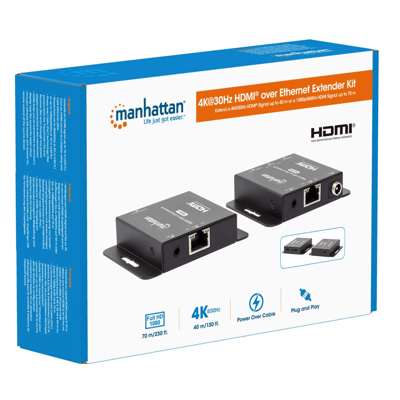 4K@30Hz HDMI over Ethernet Extender Kit Packaging Image 2