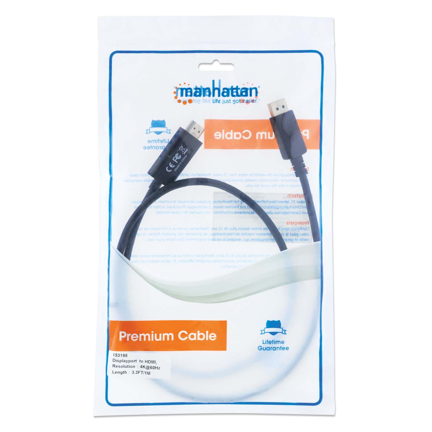 4K@60Hz DisplayPort to HDMI Cable Packaging Image 2