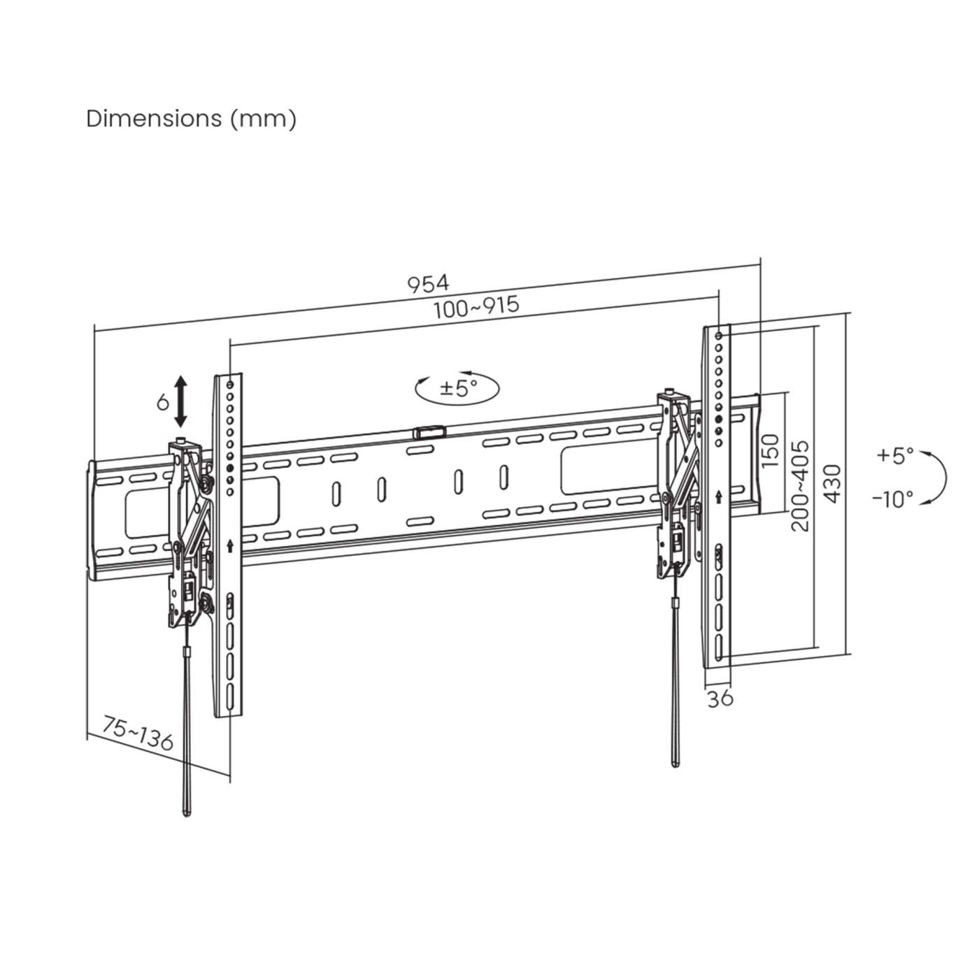 Anti-Theft Tilting TV Wall Mount with Extension Image 15