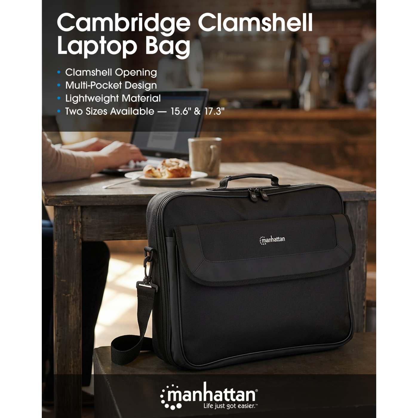 Cambridge Clamshell Laptop Bag 17.3" Image 11