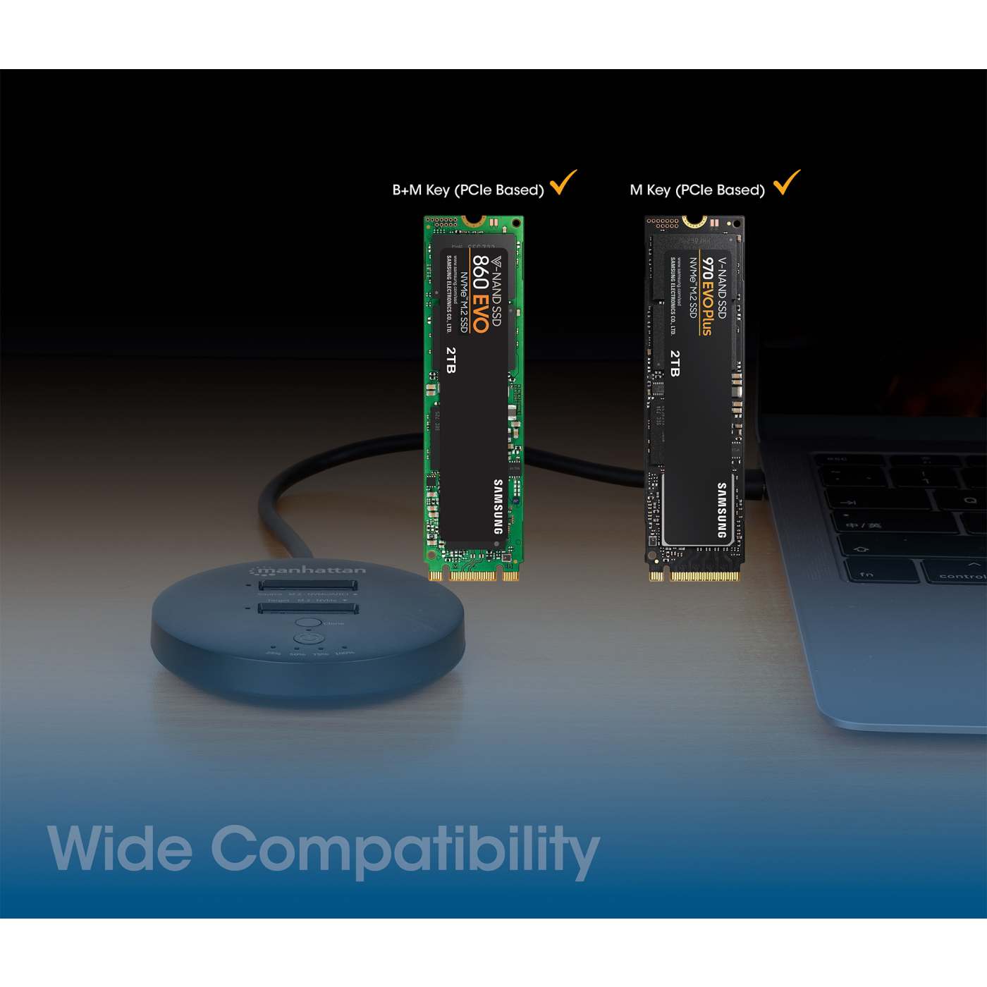 Dual-Bay M.2 NVMe SSD Clone Station Image 8