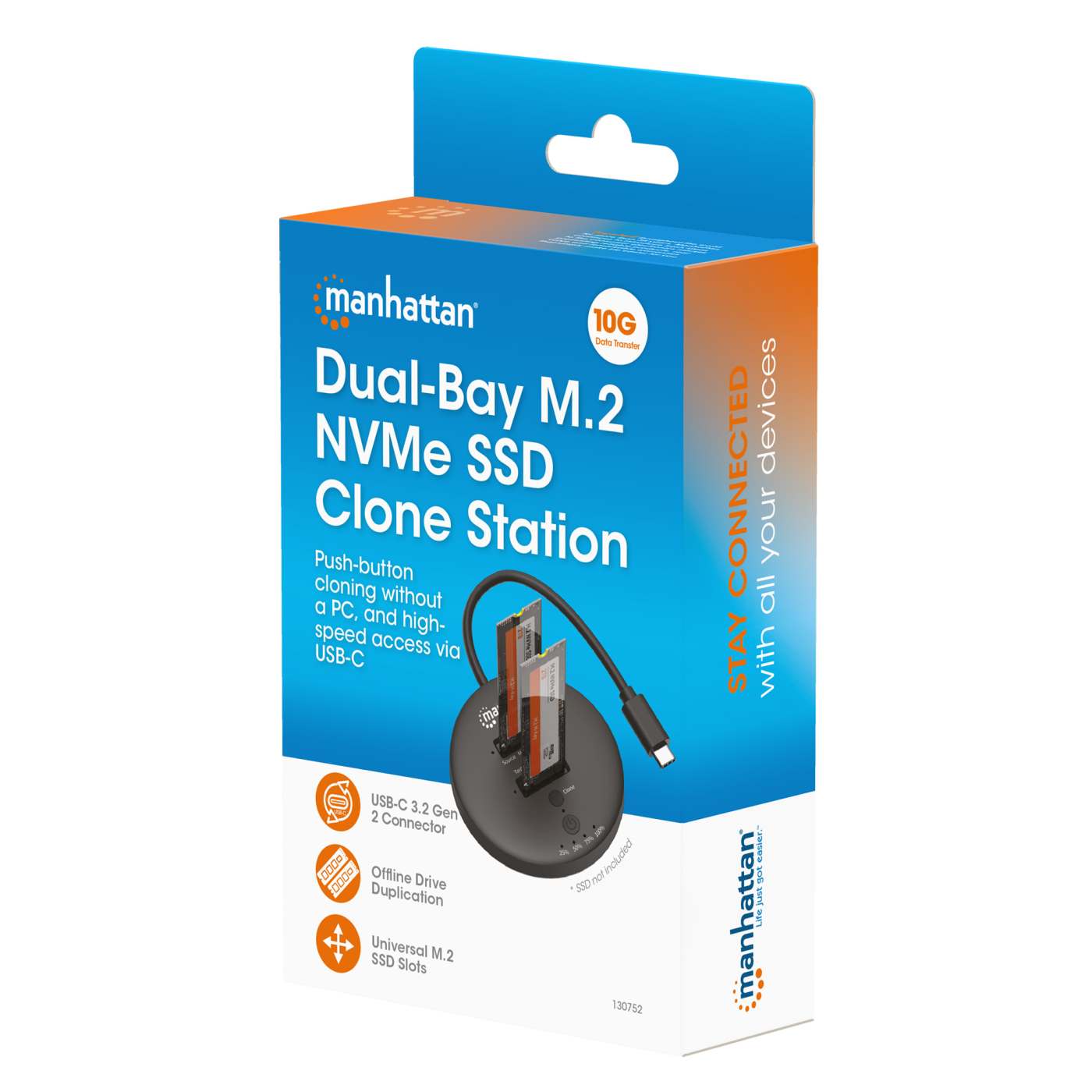 Dual-Bay M.2 NVMe SSD Clone Station Packaging Image 2