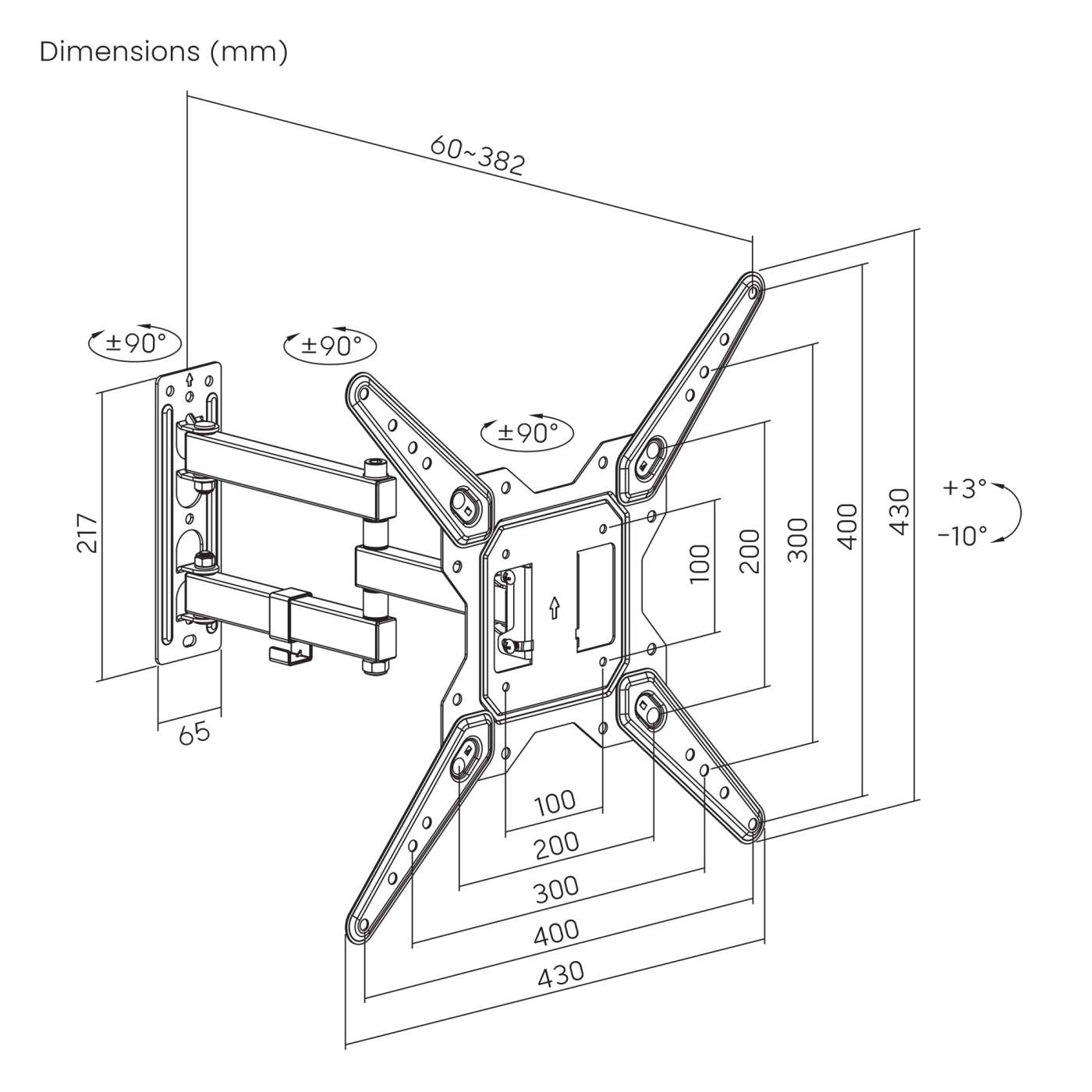 Full Motion TV Wall Mount with Articulating Arm Image 14