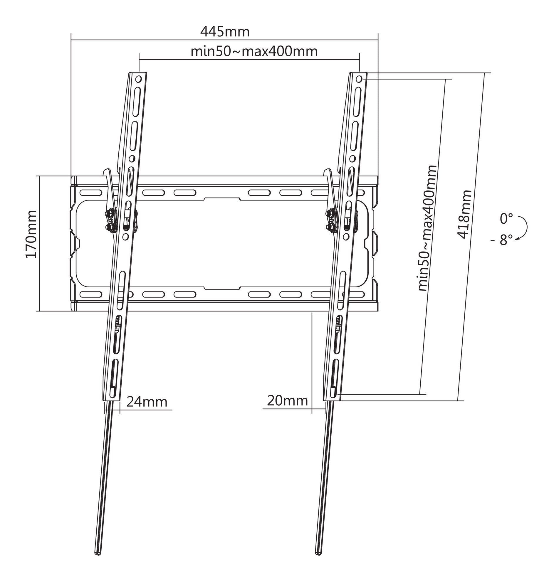 Low-Profile Tilting 70" TV Wall Mount