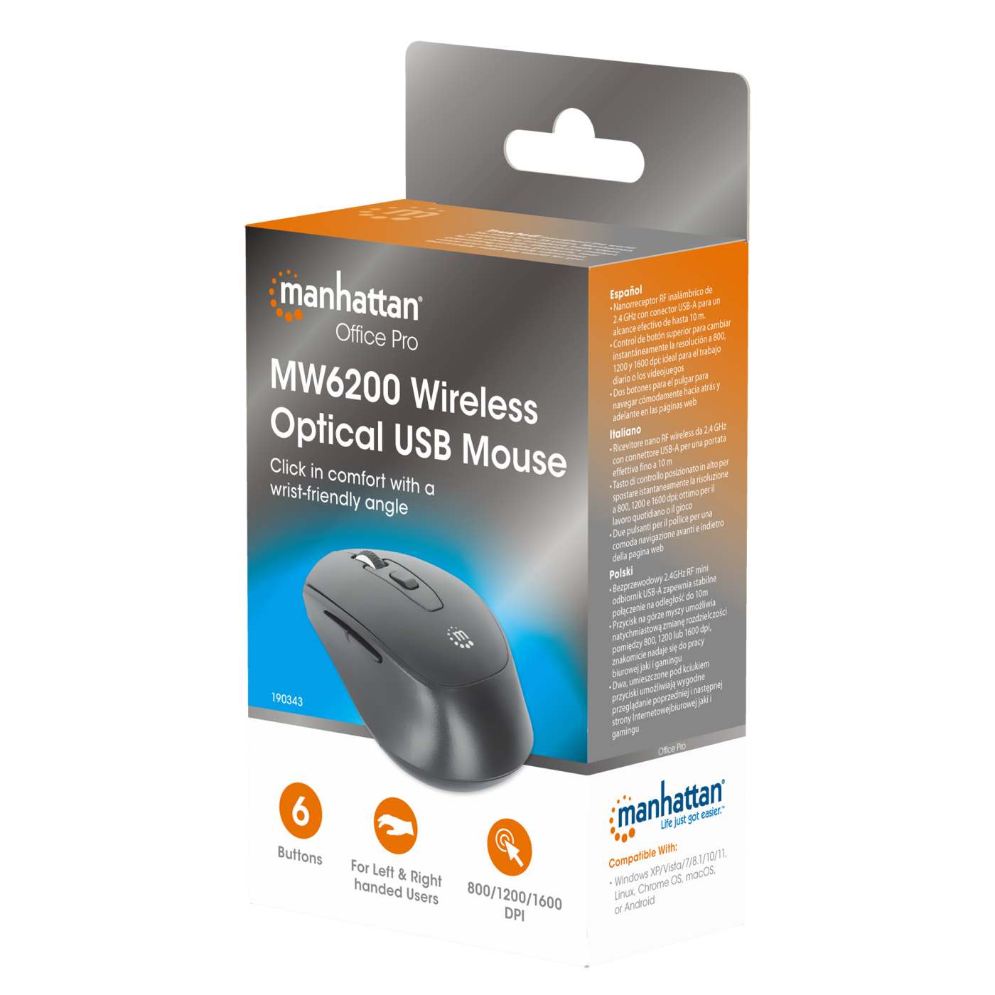 MW6200 Wireless Optical USB Mouse Packaging Image 2