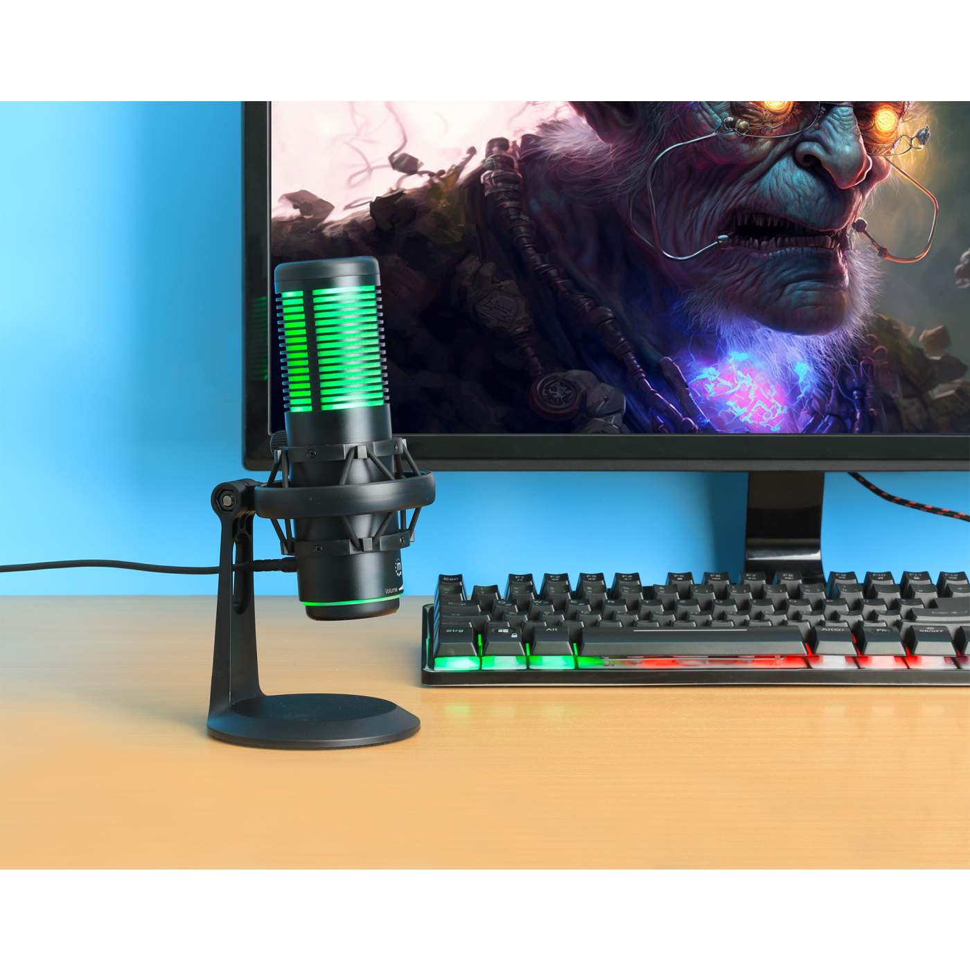 RGB LED USB Condenser Microphone w/ Noise Rejection