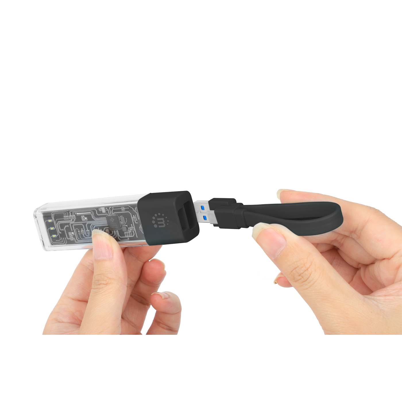 MANHATTAN Hub USB 4 Porte, 1x USB 3.0 SuperSpeed E 3x USB 2.0, Alimentato Dal Bus, Plug & Play, Nero, Dimensioni Compatte 6,5x2x2,2 Cm