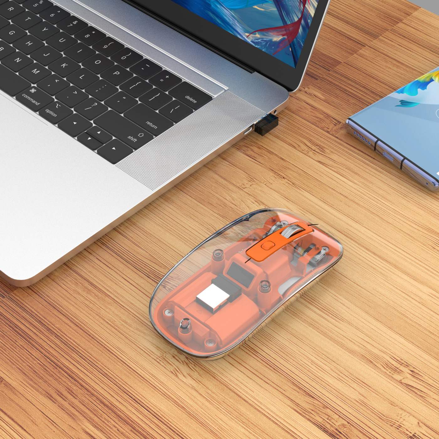 Transparent Rechargeable Wireless USB Mouse 190282