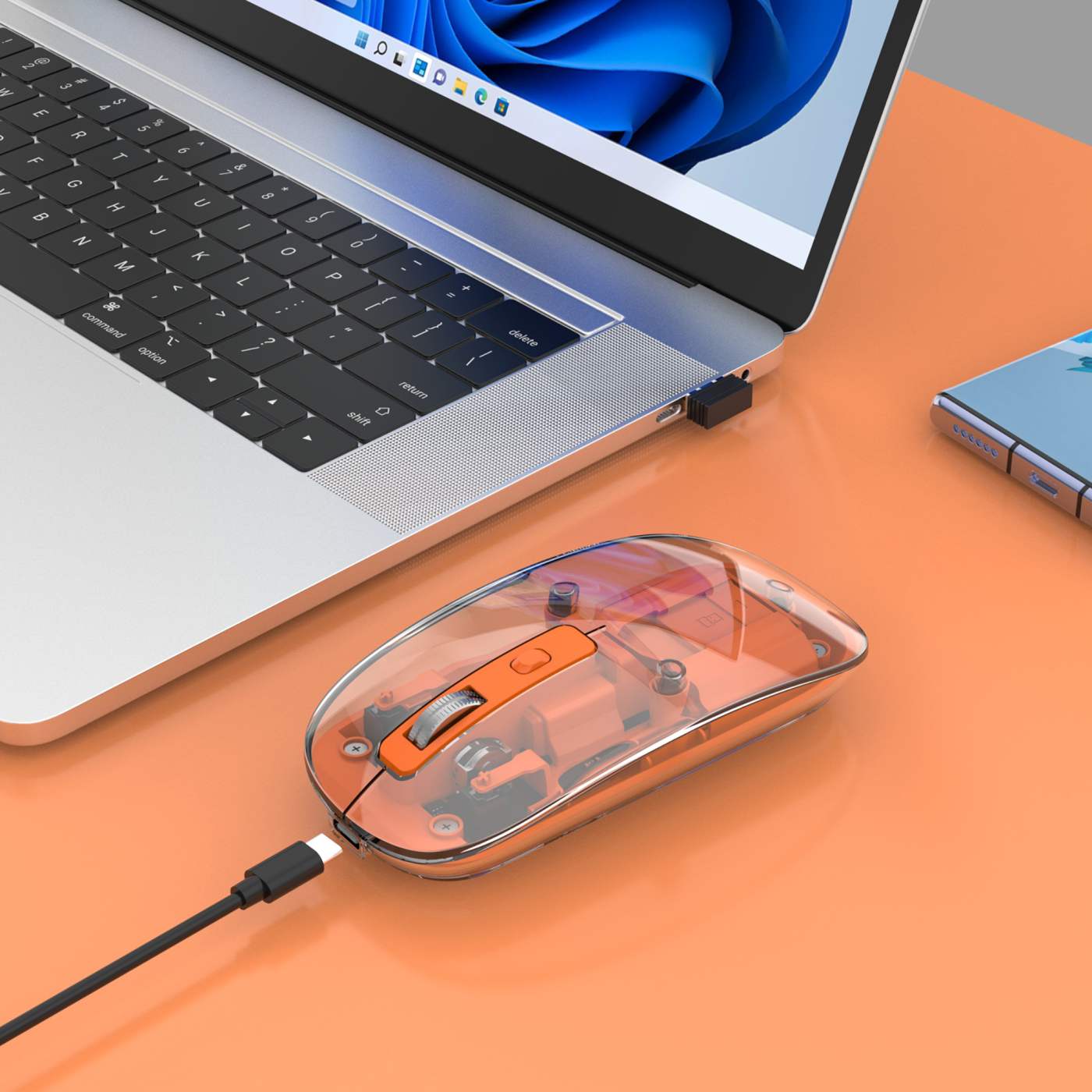 Transparent Rechargeable Wireless USB Mouse Image 3