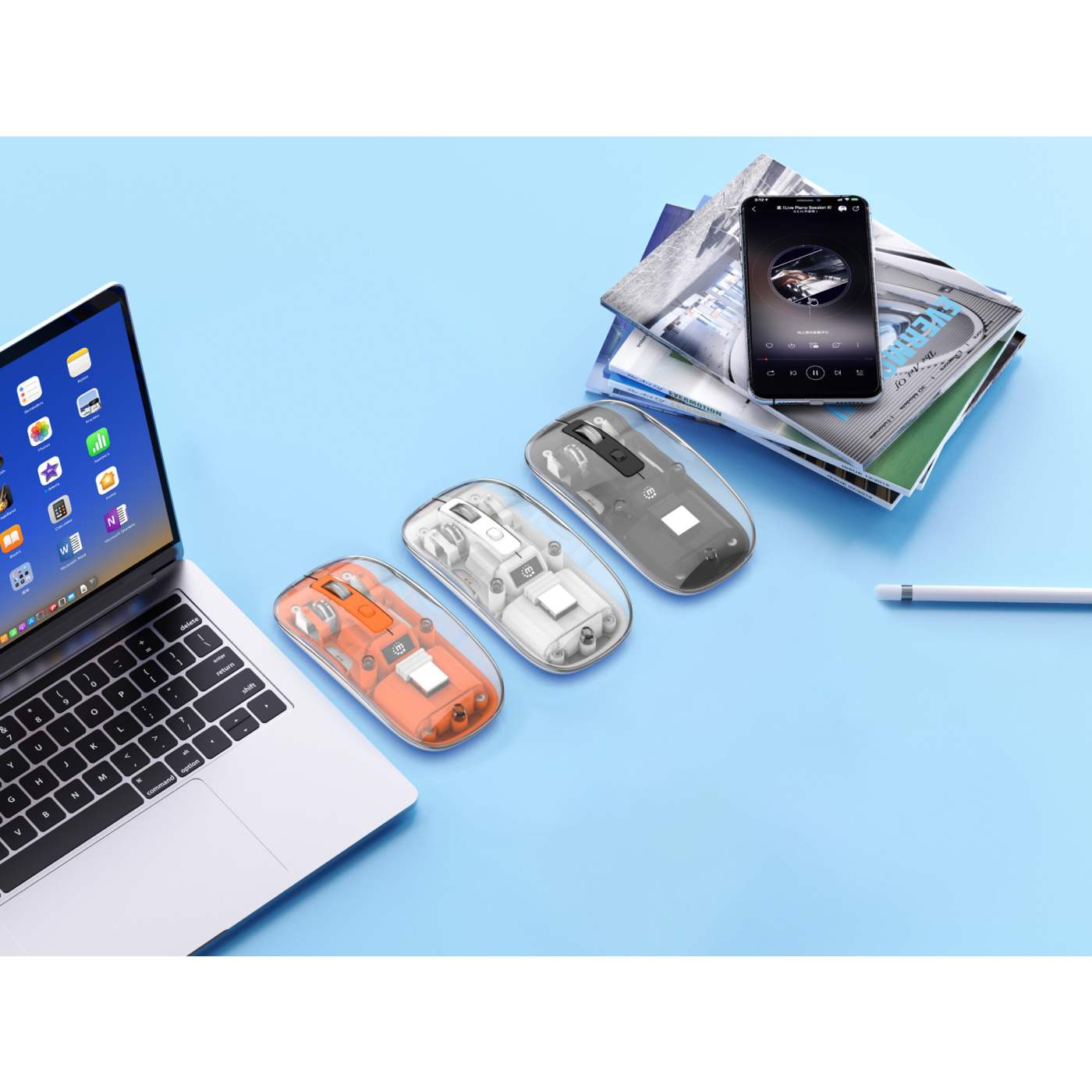 Transparent Rechargeable Wireless USB Mouse 190282 Transparent Rechargeable Wireless USB Mouse 190282