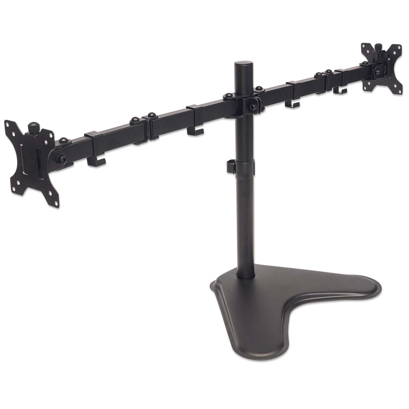 Dual Monitor St& w/ Double-Link Swing Arms, for 13