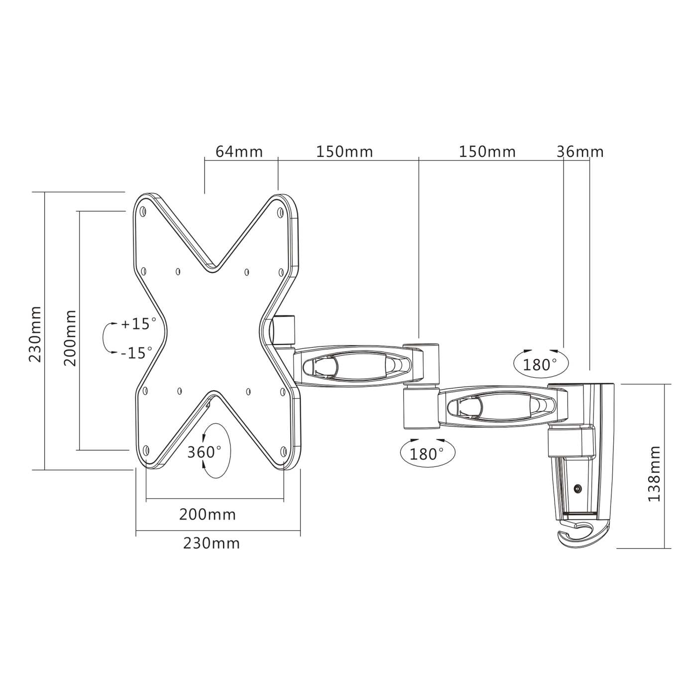 Universal Flat-Panel TV Articulating Wall Mount 423755