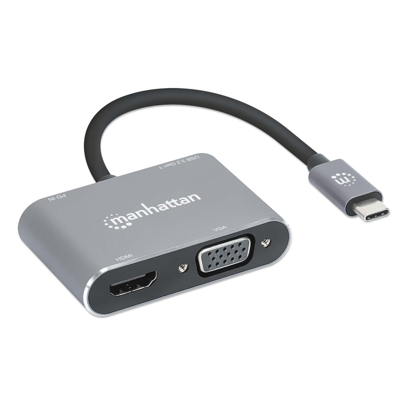 USB-C to HDMI & VGA 4-in-1 Docking Converter w/ Power Delivery