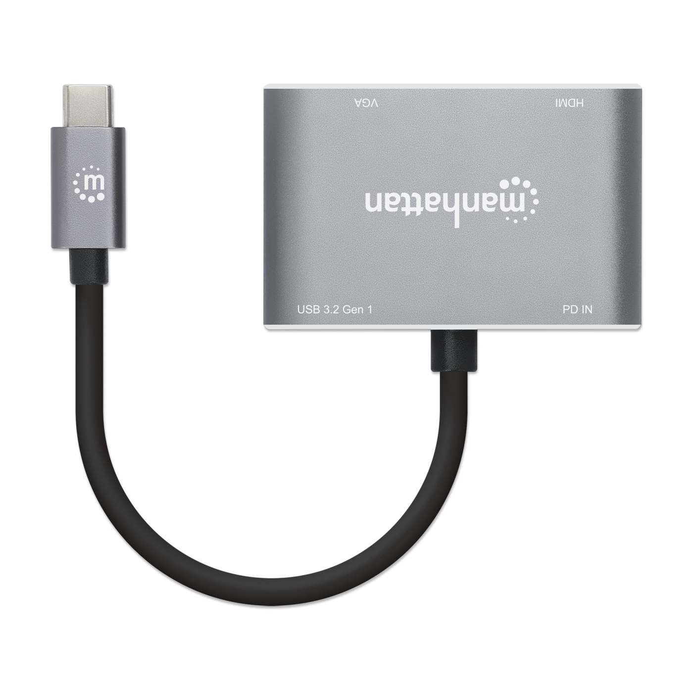 USB-C to HDMI & VGA 4-in-1 Docking Converter w/ Power Delivery