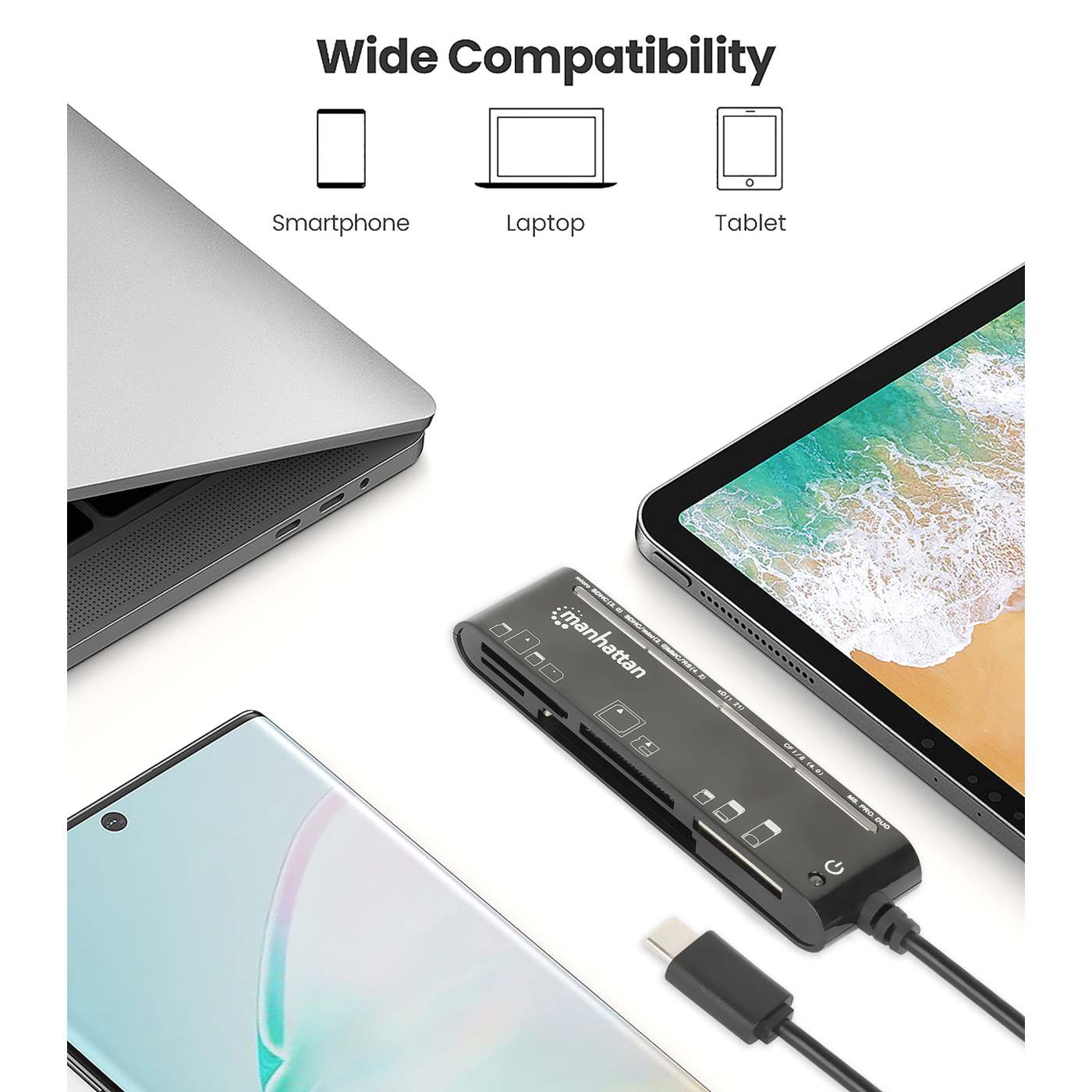 USB-C to Multi-Card Reader/Writer 102681 | Manhattan