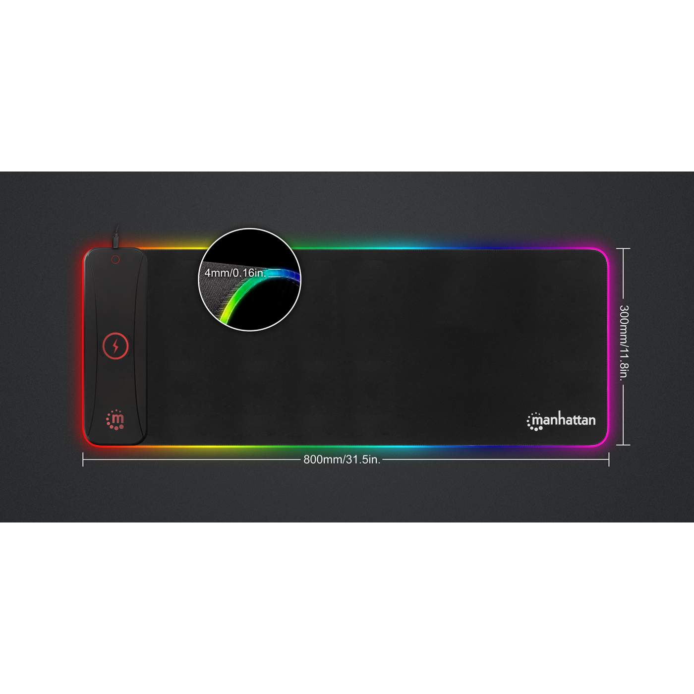 XXL RGB LED Gaming Mousepad with Wireless Charger - 10 W Image 7