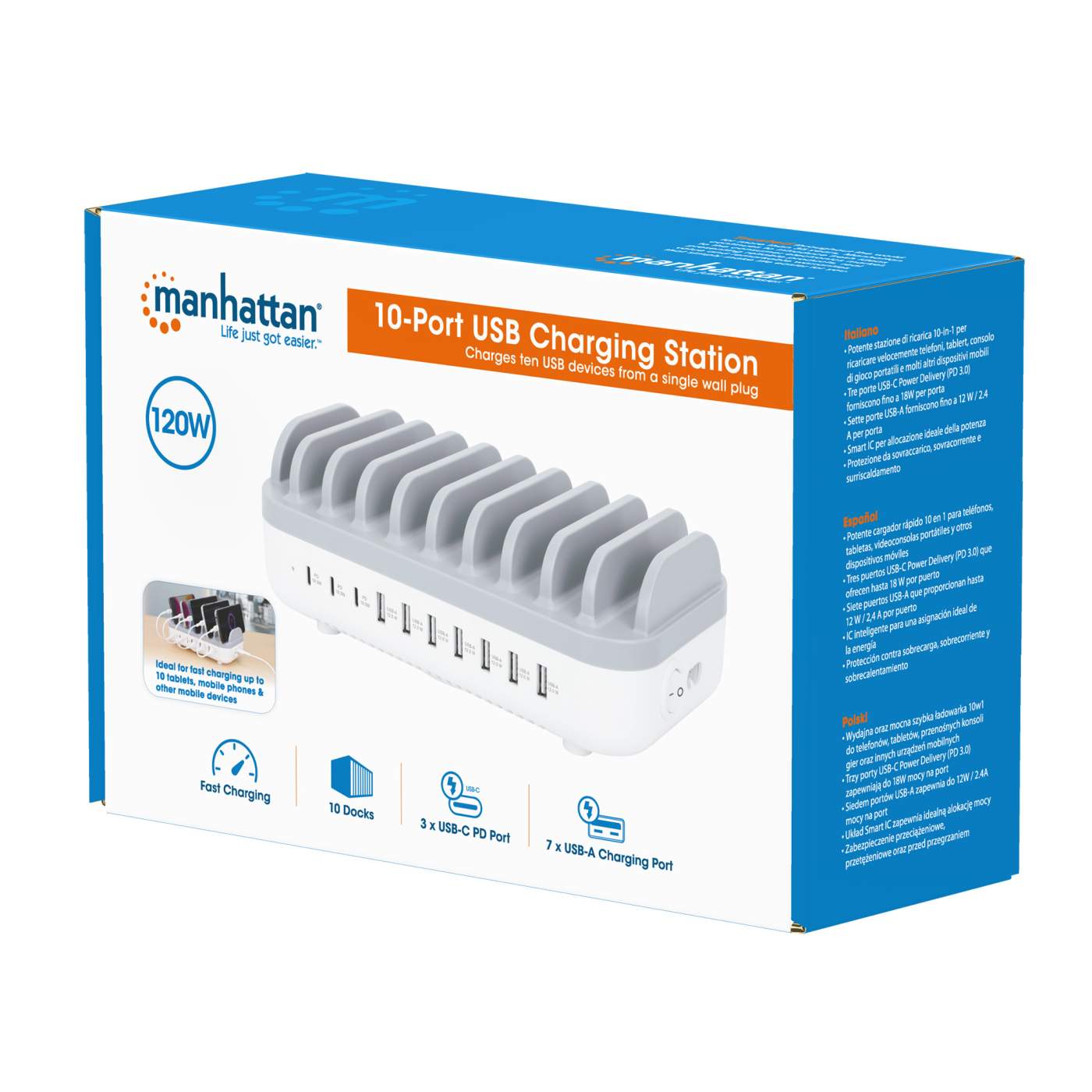 10-Port USB Power Delivery Charging Station - 120 W Packaging Image 2