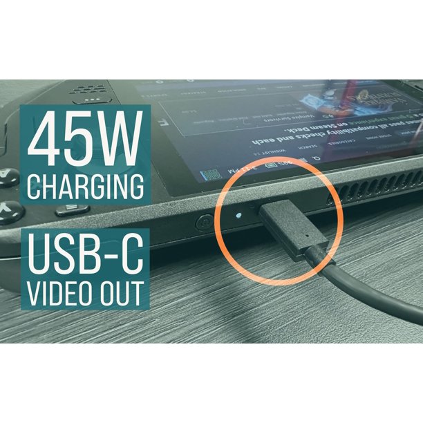Steam Deck Travel Dock and 52W USB Charger - Two USB-C and Two USB-A Ports