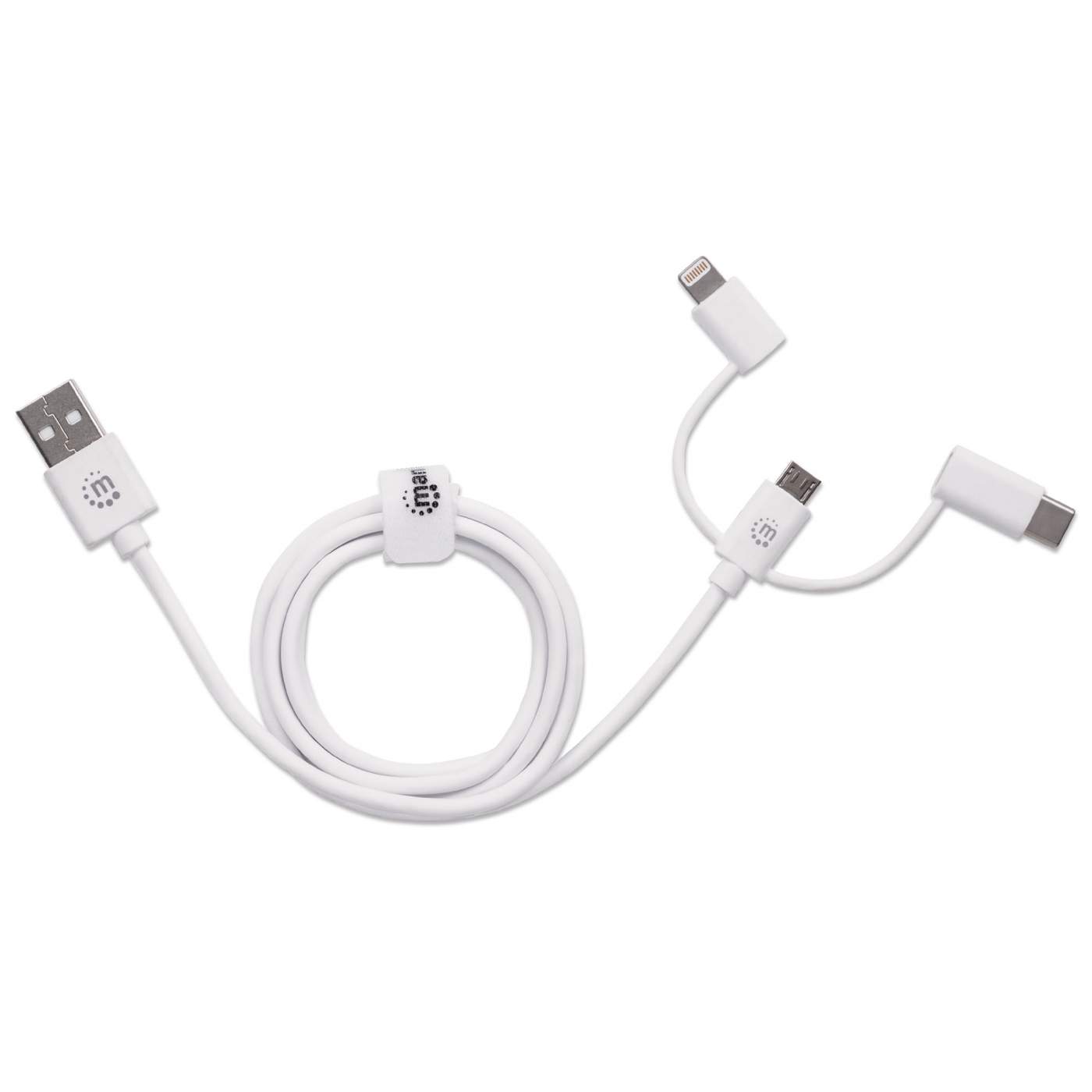 3-in-1 Charge & Sync USB-A to Lightning®/USB-C/Micro-USB Cable Image 5