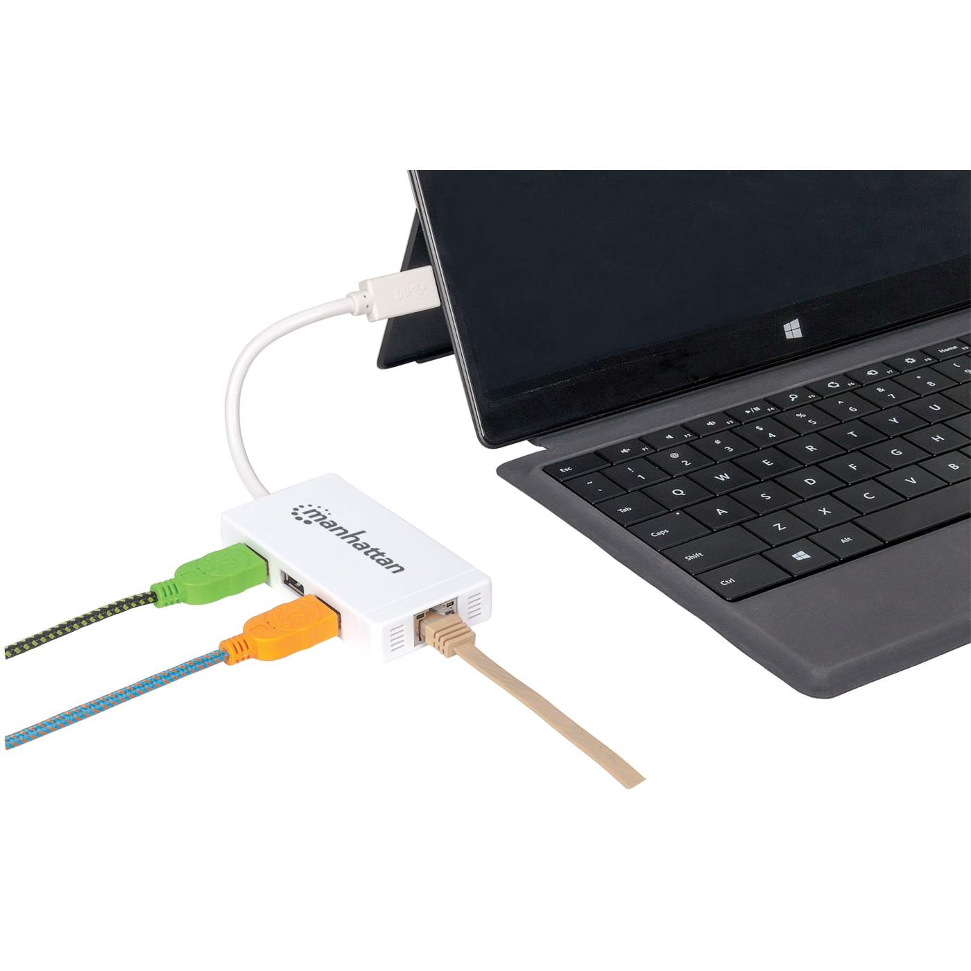 3-Port USB 3.0 Type-A Hub with Gigabit Ethernet Adapter Image 10