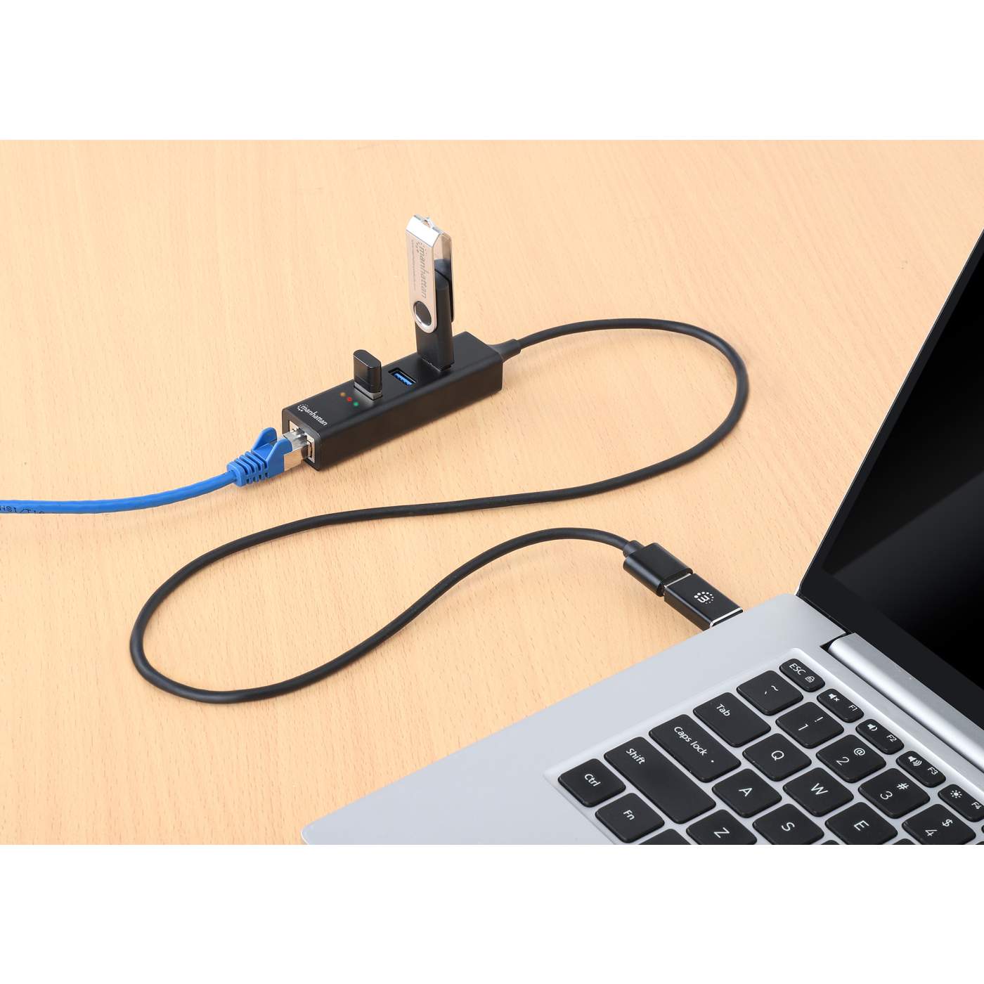 3-Port USB 3.0 Type-C/A Combo Hub with Gigabit Ethernet Network Adapter Image 7