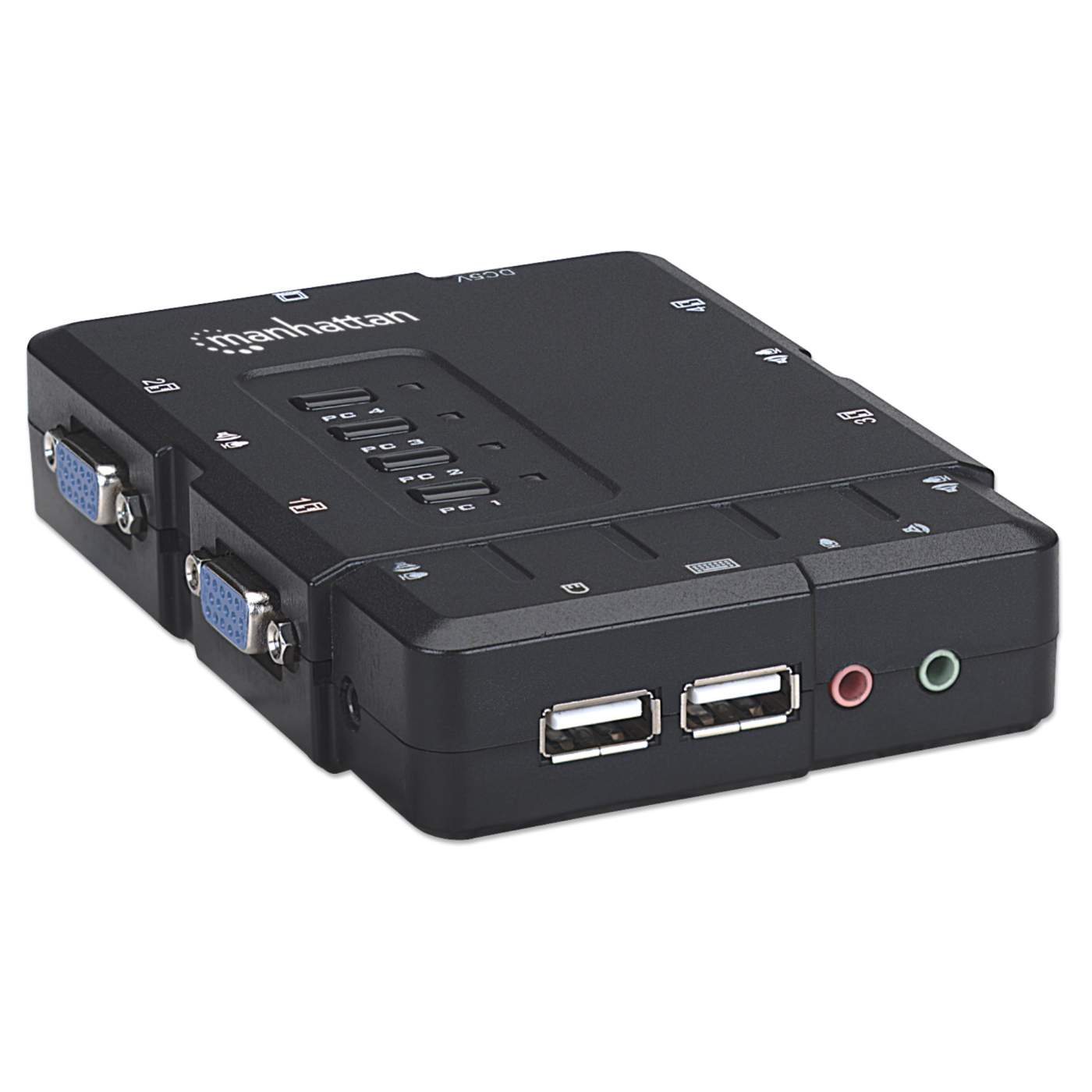 投げ売り Manhattan 4ポート コンパクト KVM Switch USB  ケーブルs  オーディオ 対応 151269 分配器、切替器  PRIMAVARA