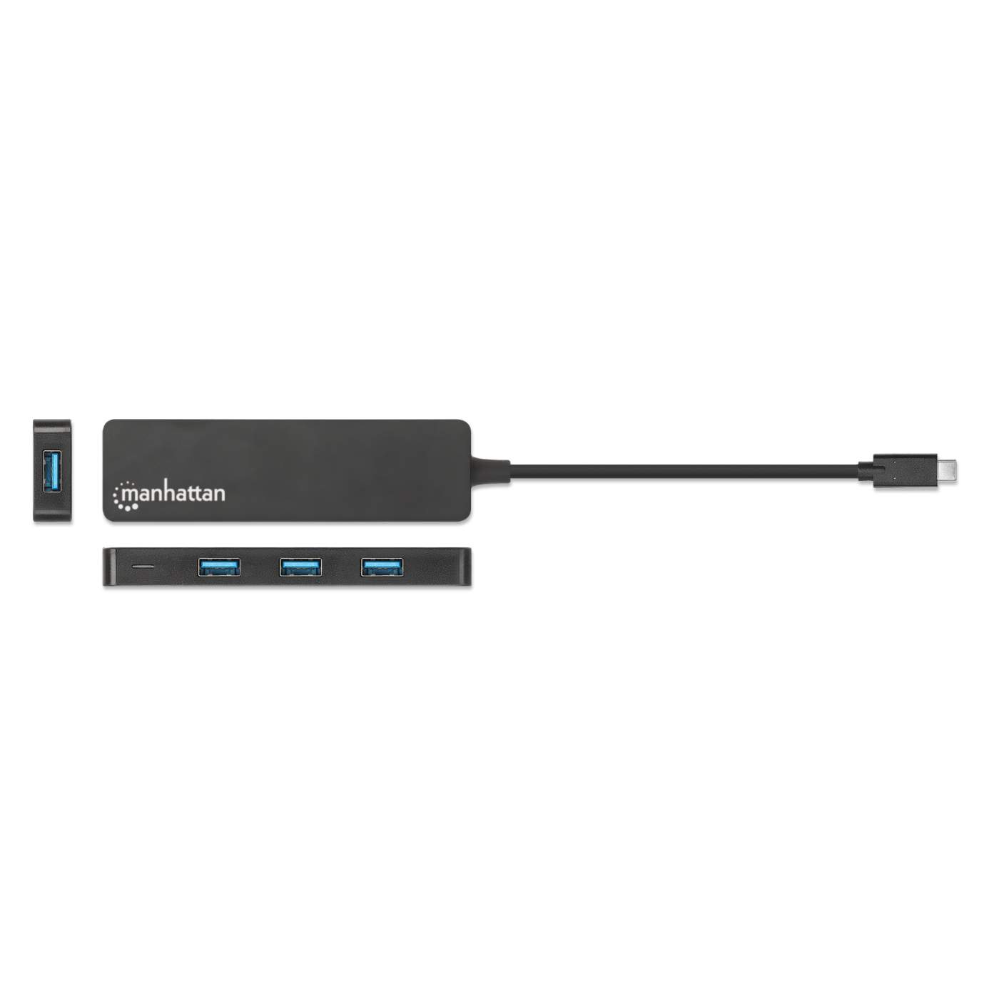 Manhattan 4 Port USB 3.0 & 3.2 Gen 1 Splitter Hub with Long 5ft Cable