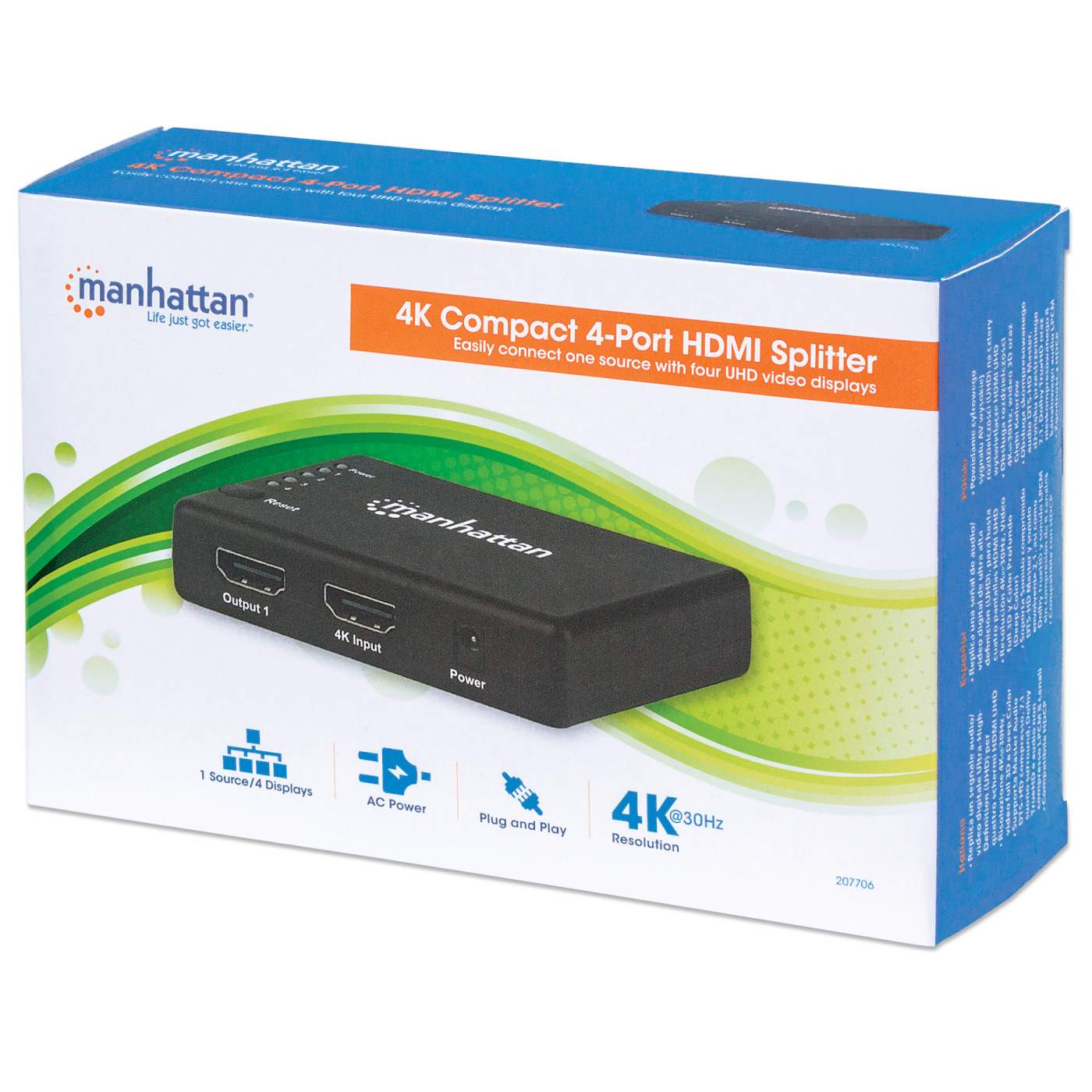 4K Compact 4-Port HDMI Splitter Packaging Image 2