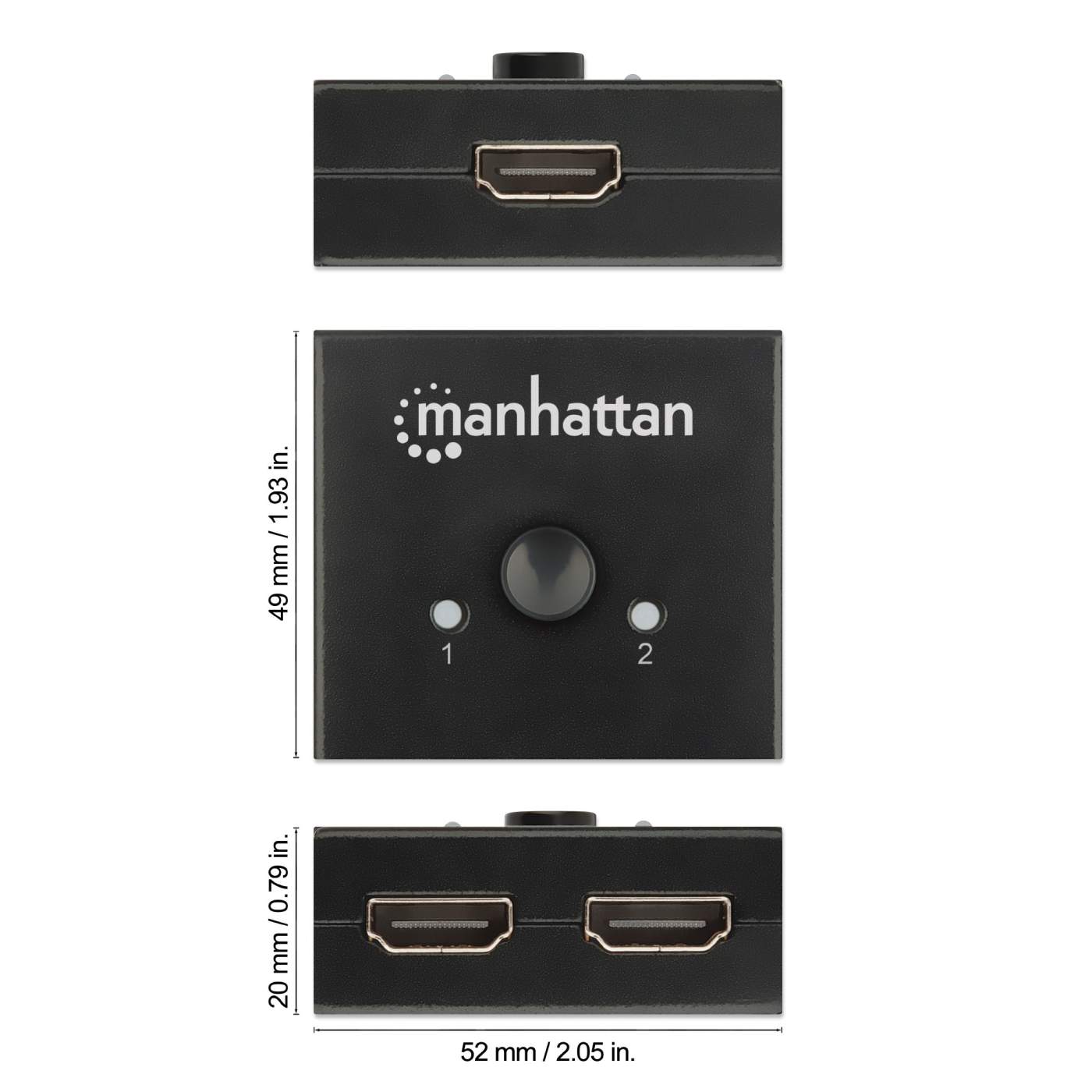 Manhattan Switch HDMI bidireccional con 2 puertos 8K (207997)