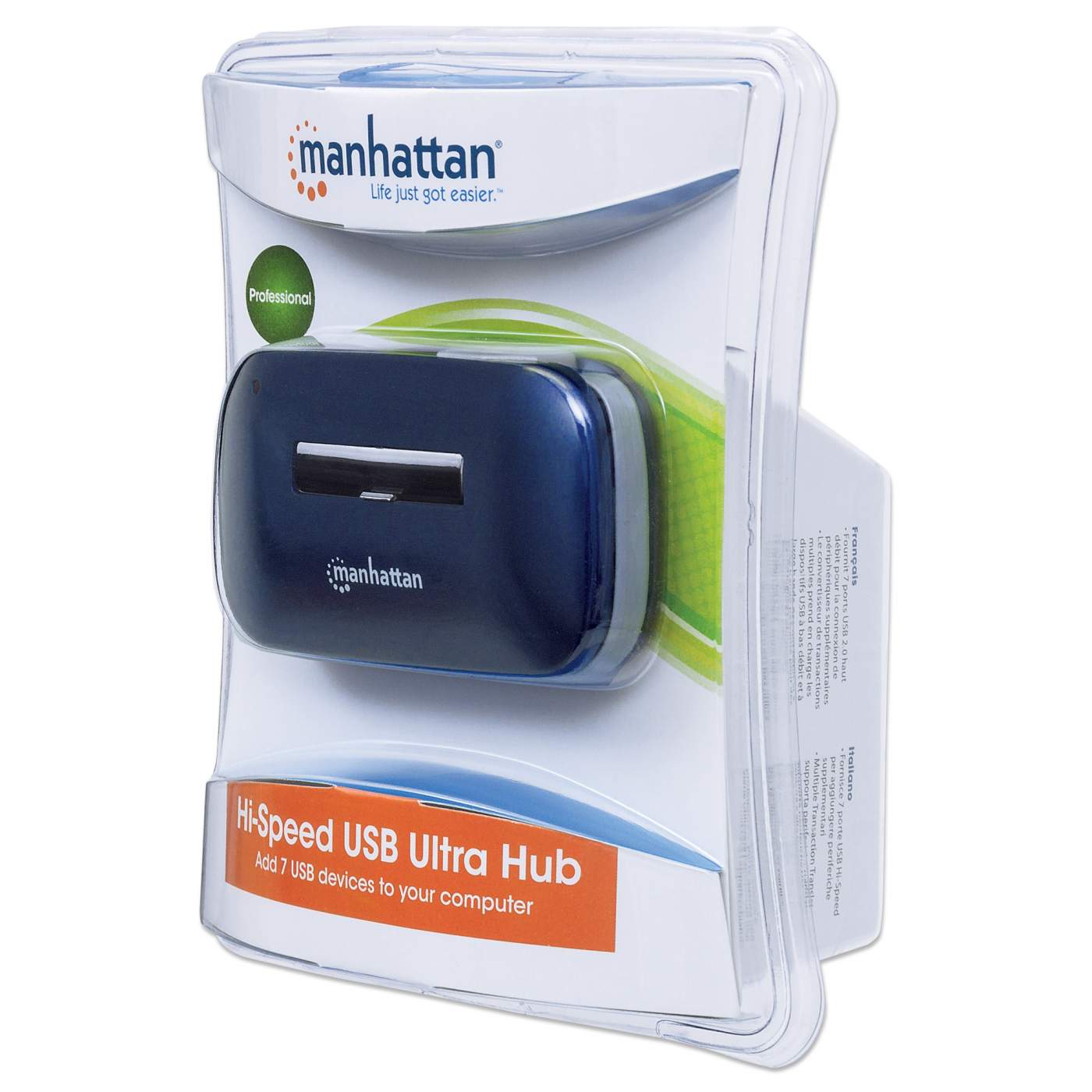 7-Port USB 2.0 Ultra Hub with Dual Power and Multiple Transaction  Translator, Manhattan 161039