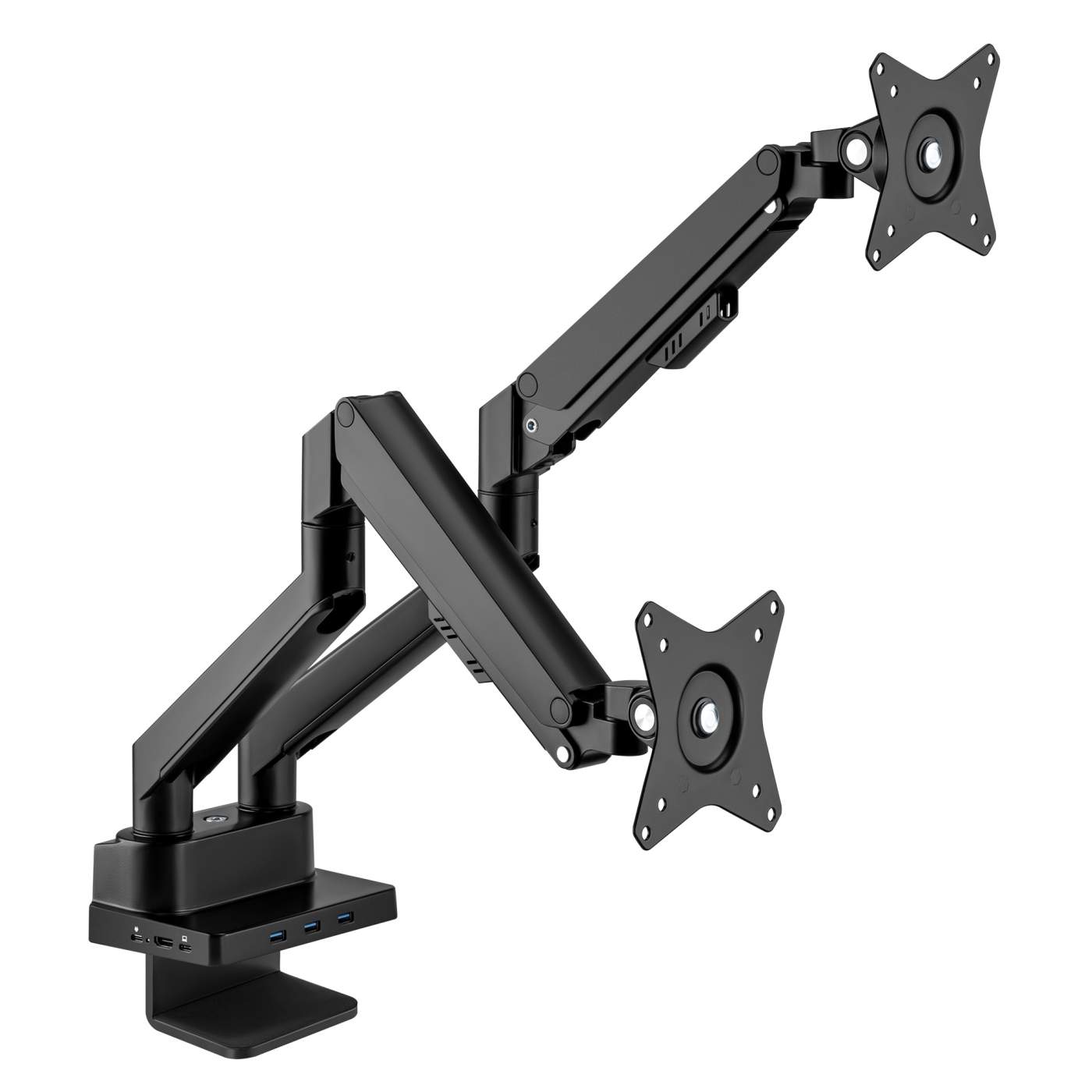 Aluminum Gas Spring Dual Monitor Desk Mount with 8-in-1 Docking Station Image 11