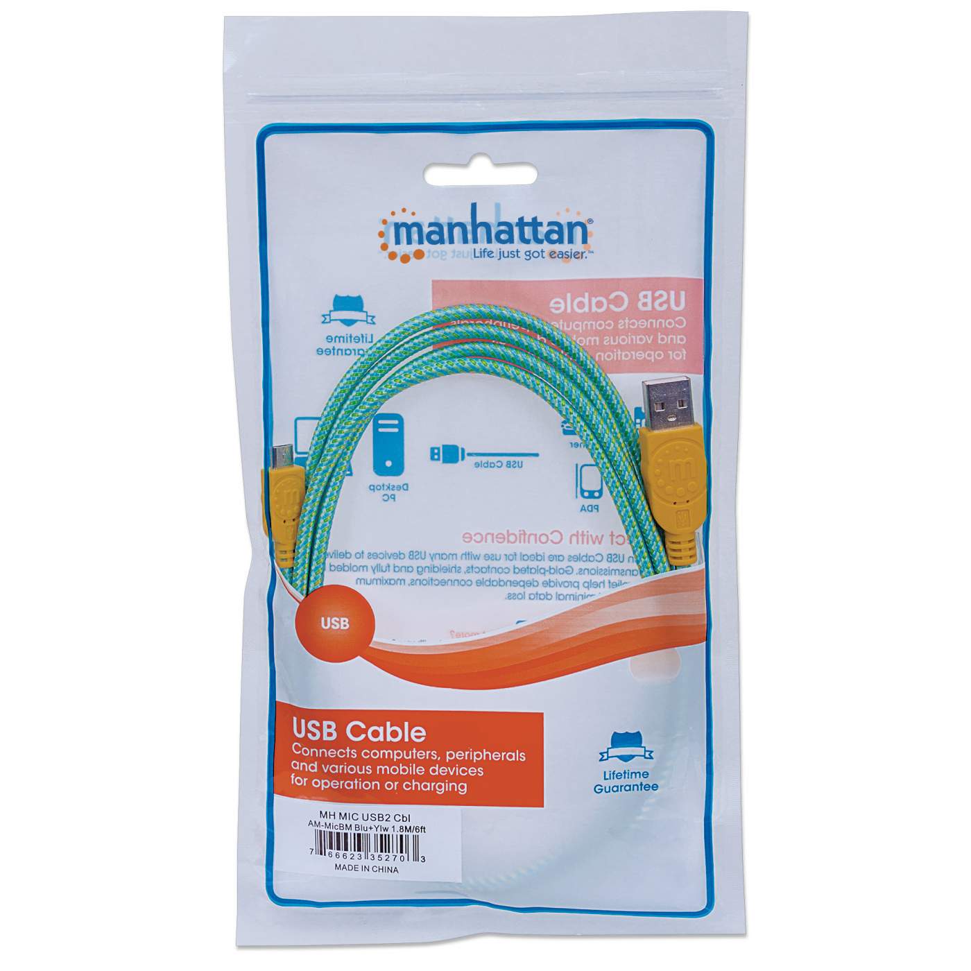 Braided Hi-Speed USB Micro-B Device Cable Packaging Image 2
