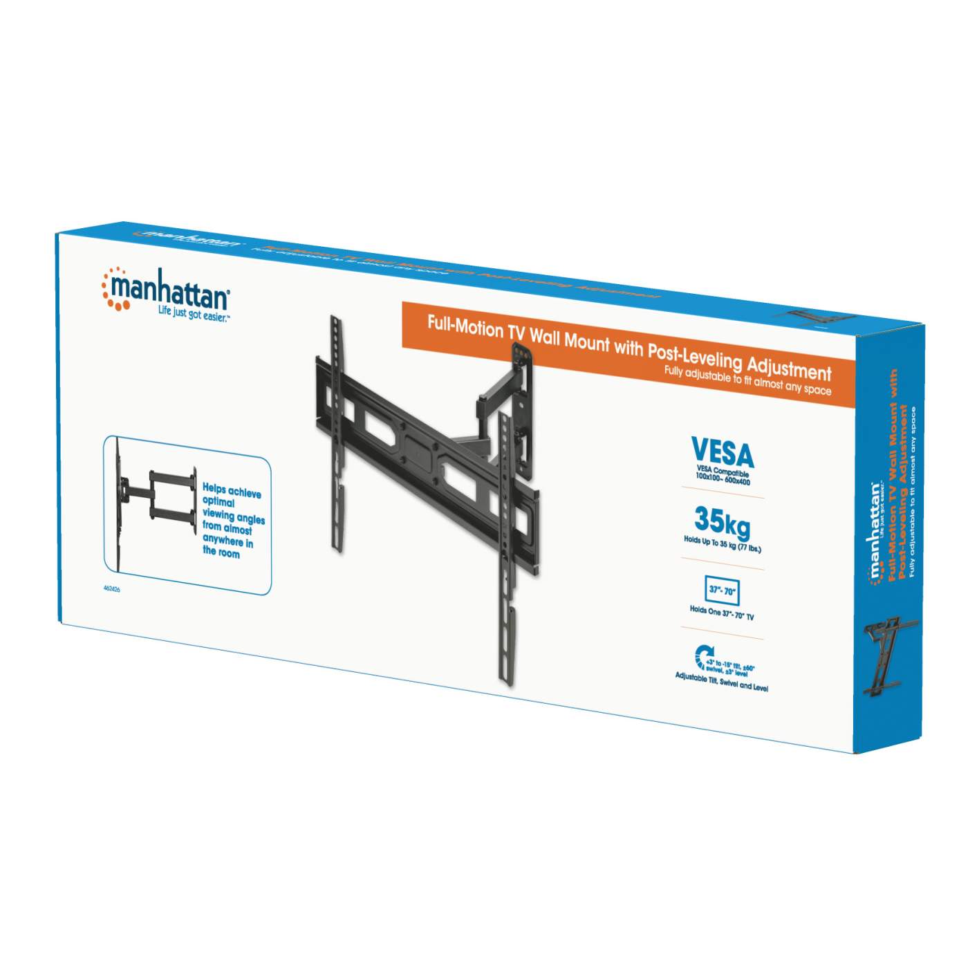 Full-Motion TV Wall Mount with Post-Leveling Adjustment Packaging Image 2