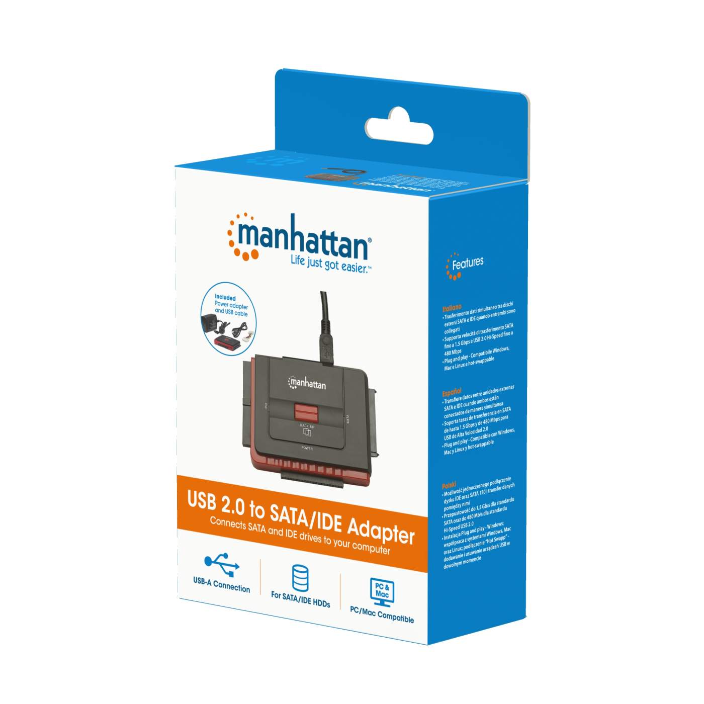 Manhattan Hi-Speed USB to SATA/IDE Adapter (179195)
